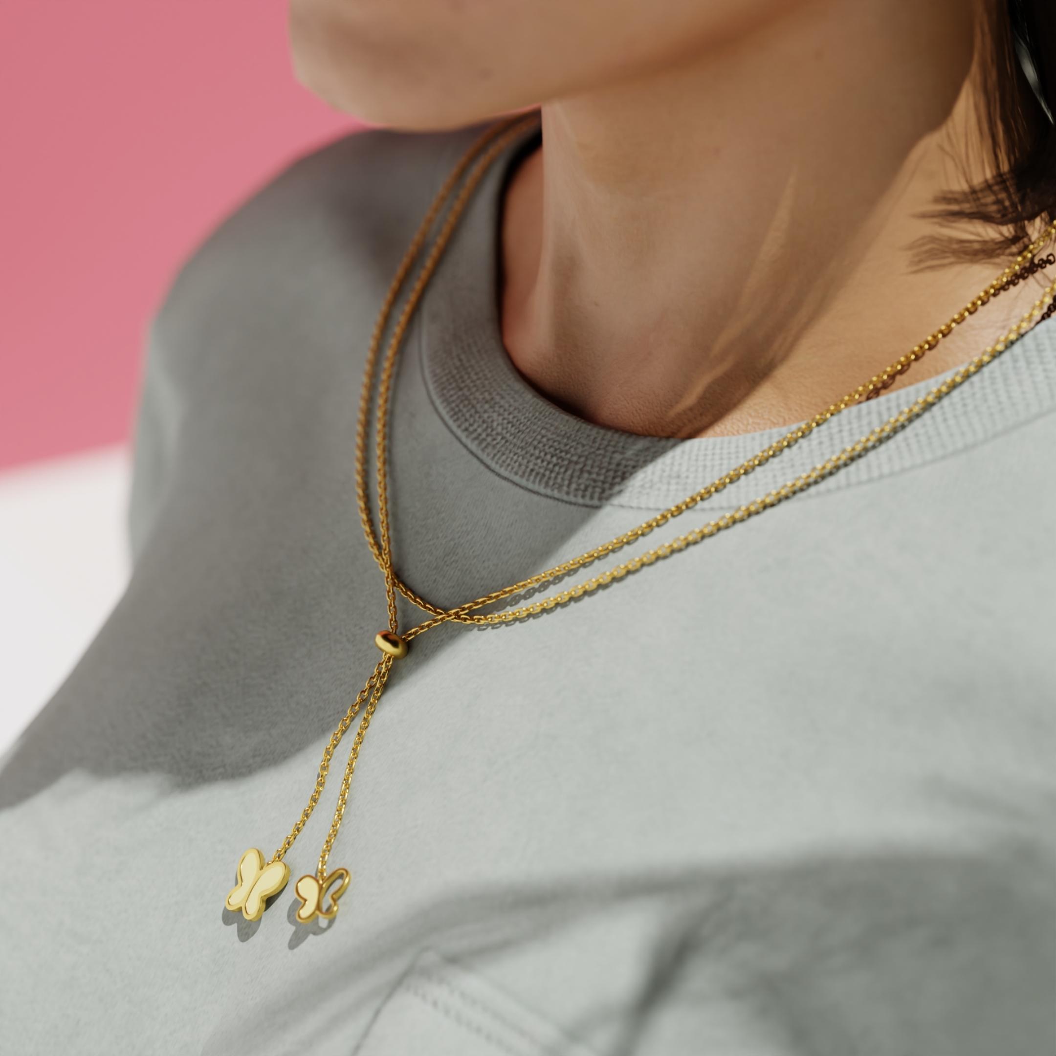 Graceful Butterfly Y-Chain Necklace