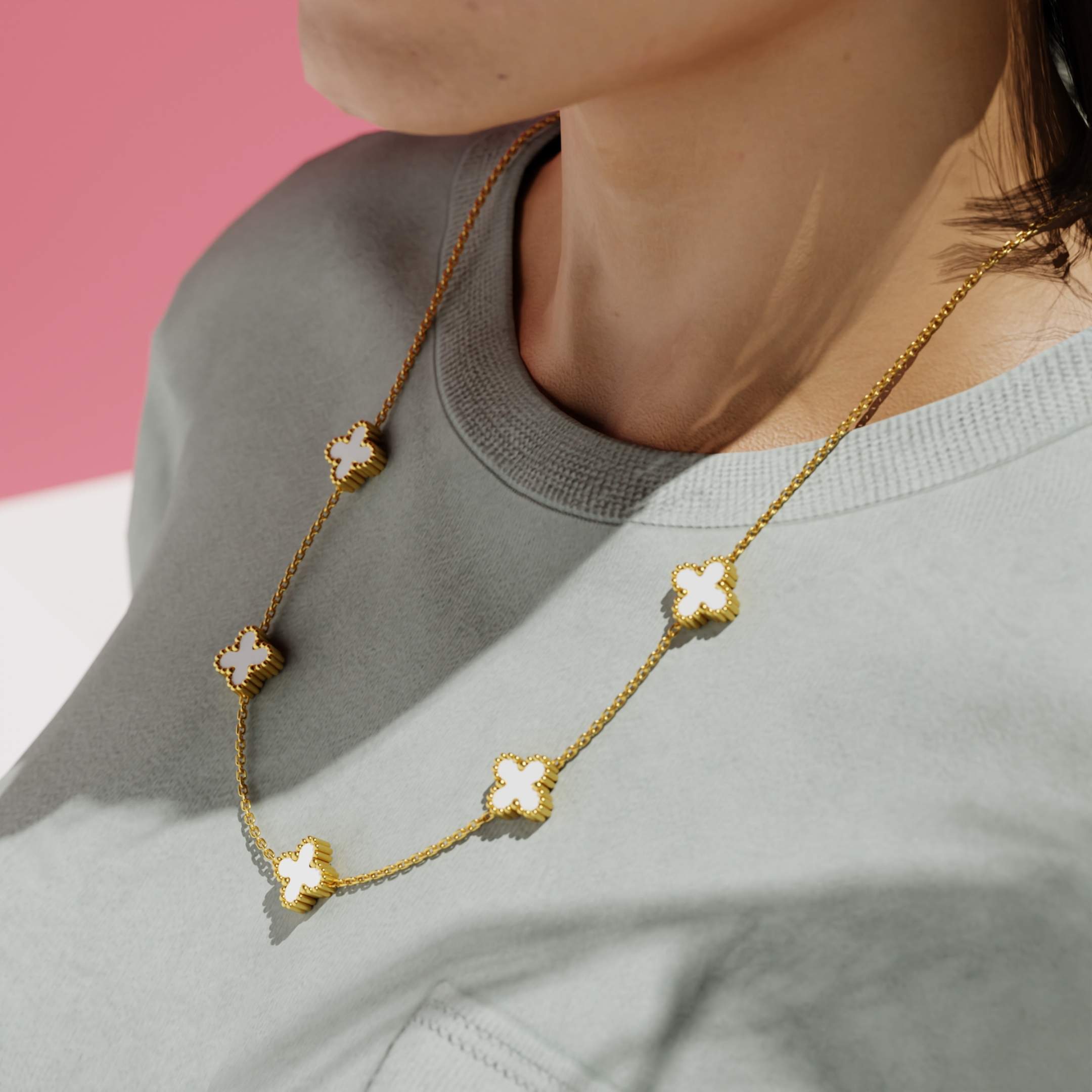 Elegant Clover Charm Necklace