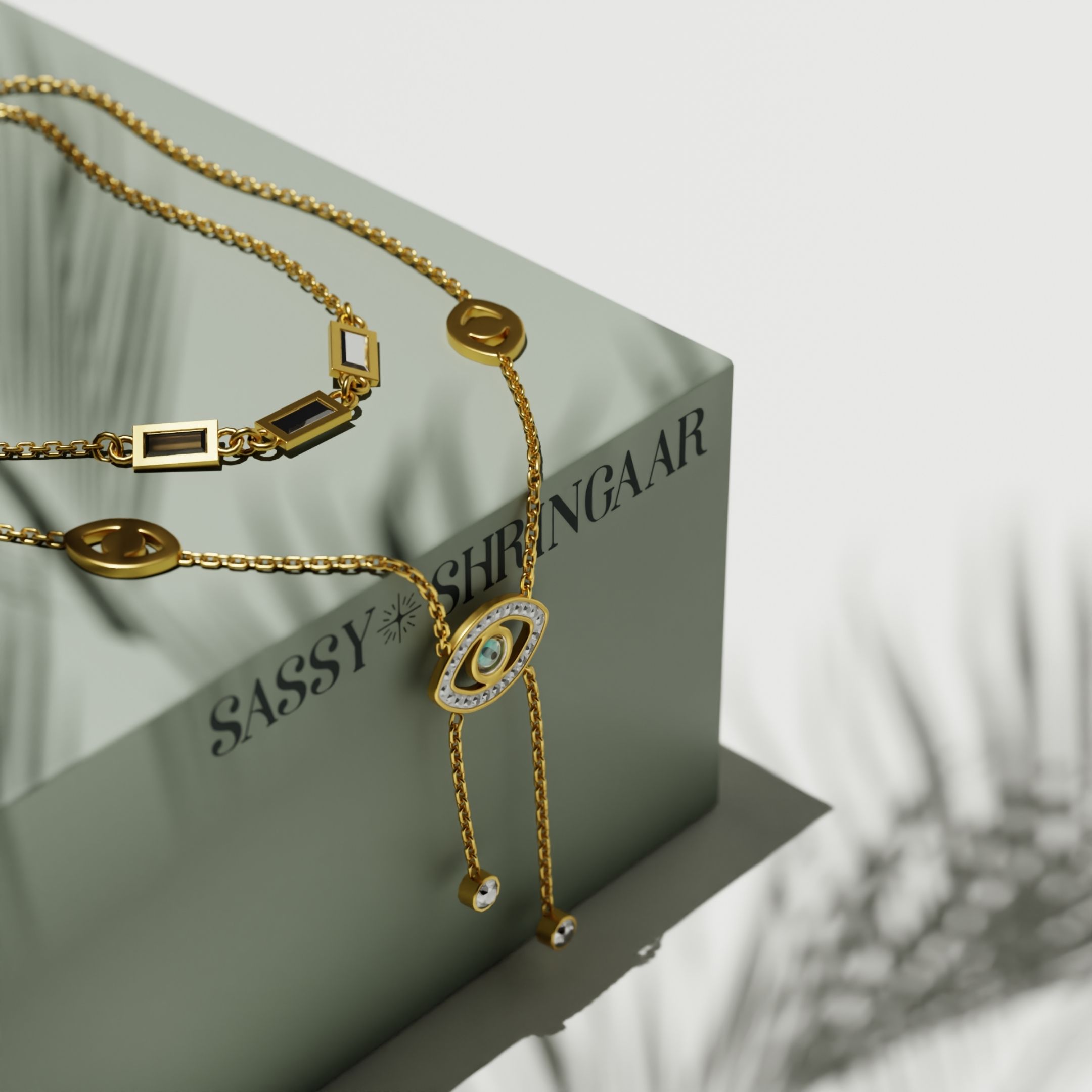 Layered Evil Eye Charm Necklace