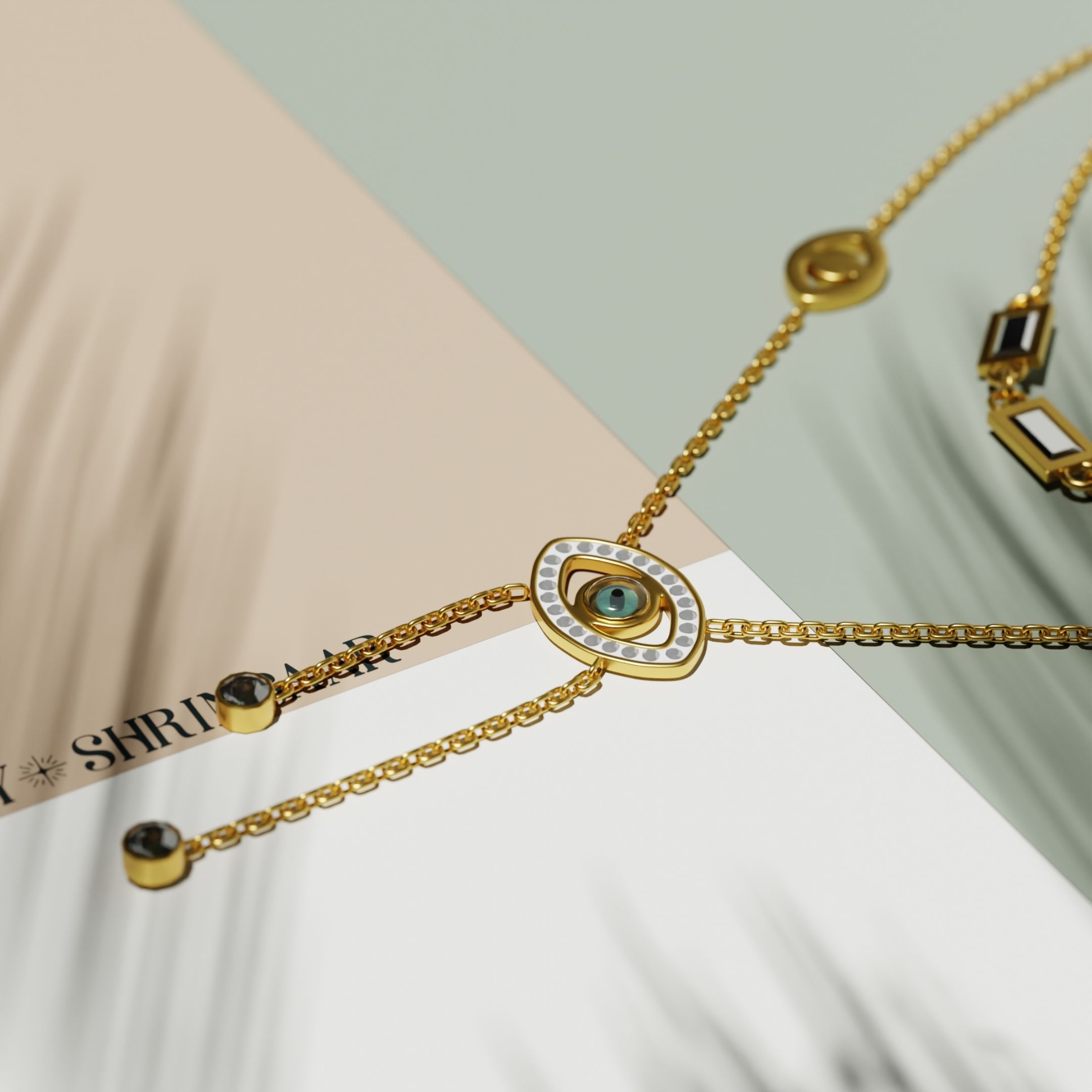 Layered Evil Eye Charm Necklace