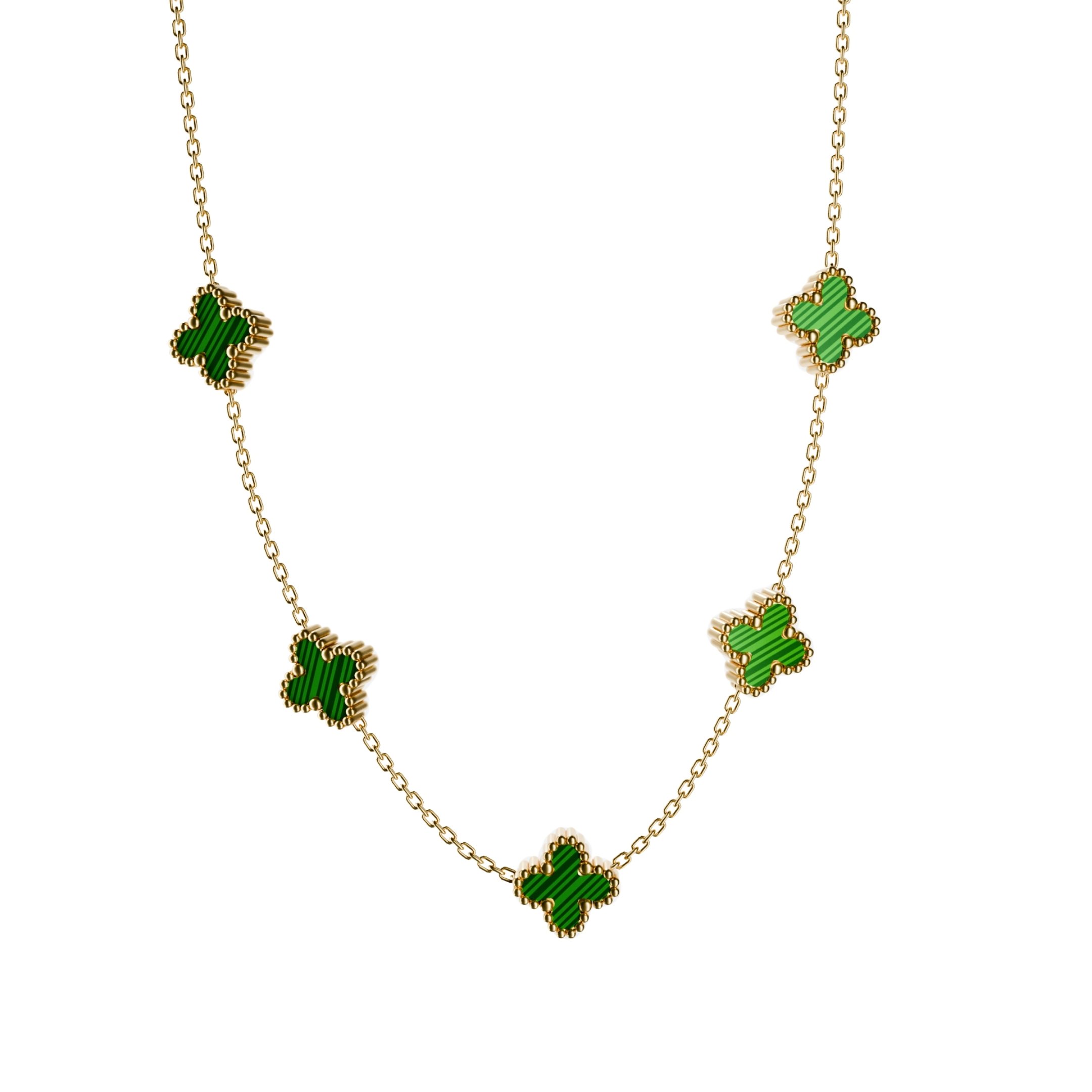 Emerald Clover Charm Necklace