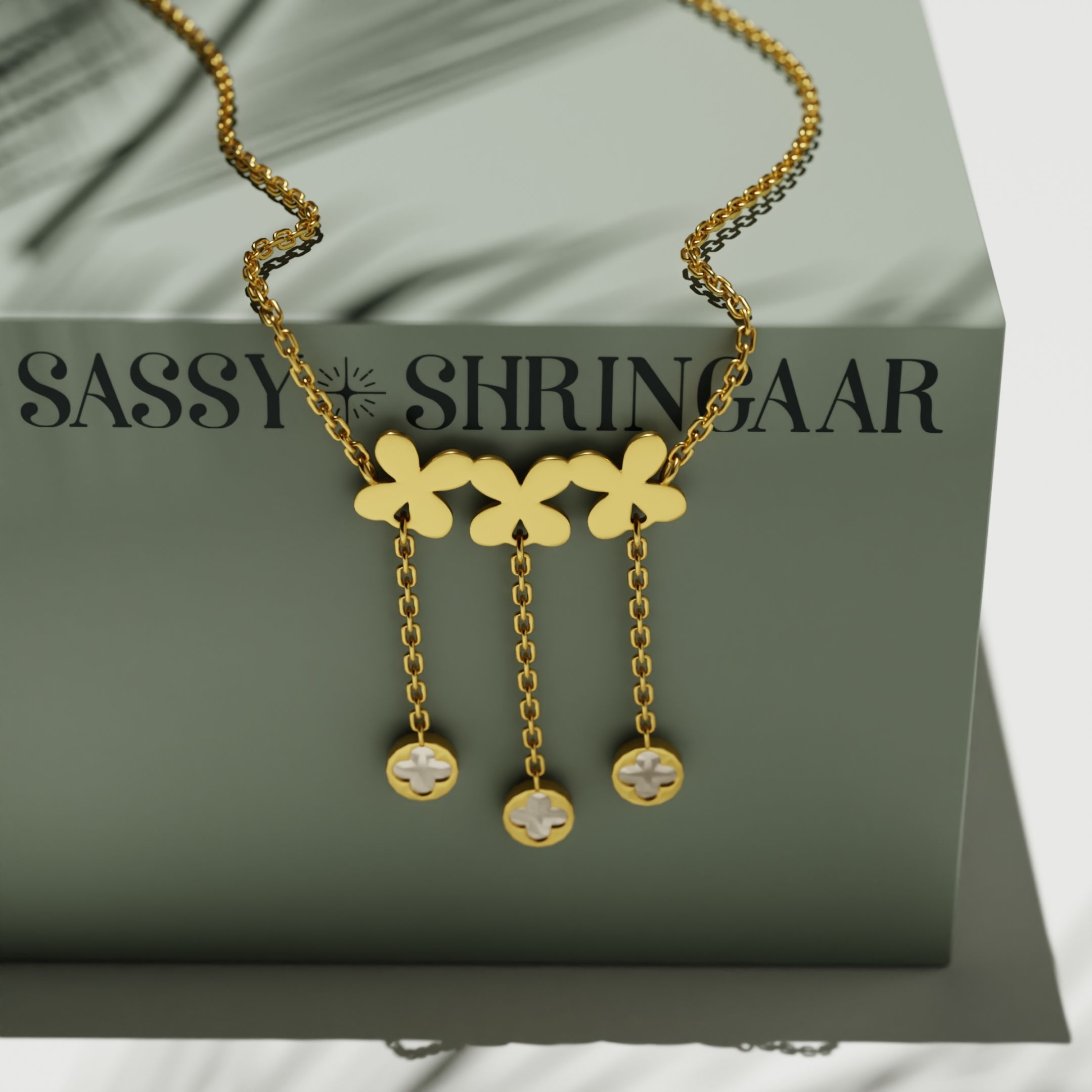 Floral Cascade Drop Necklace