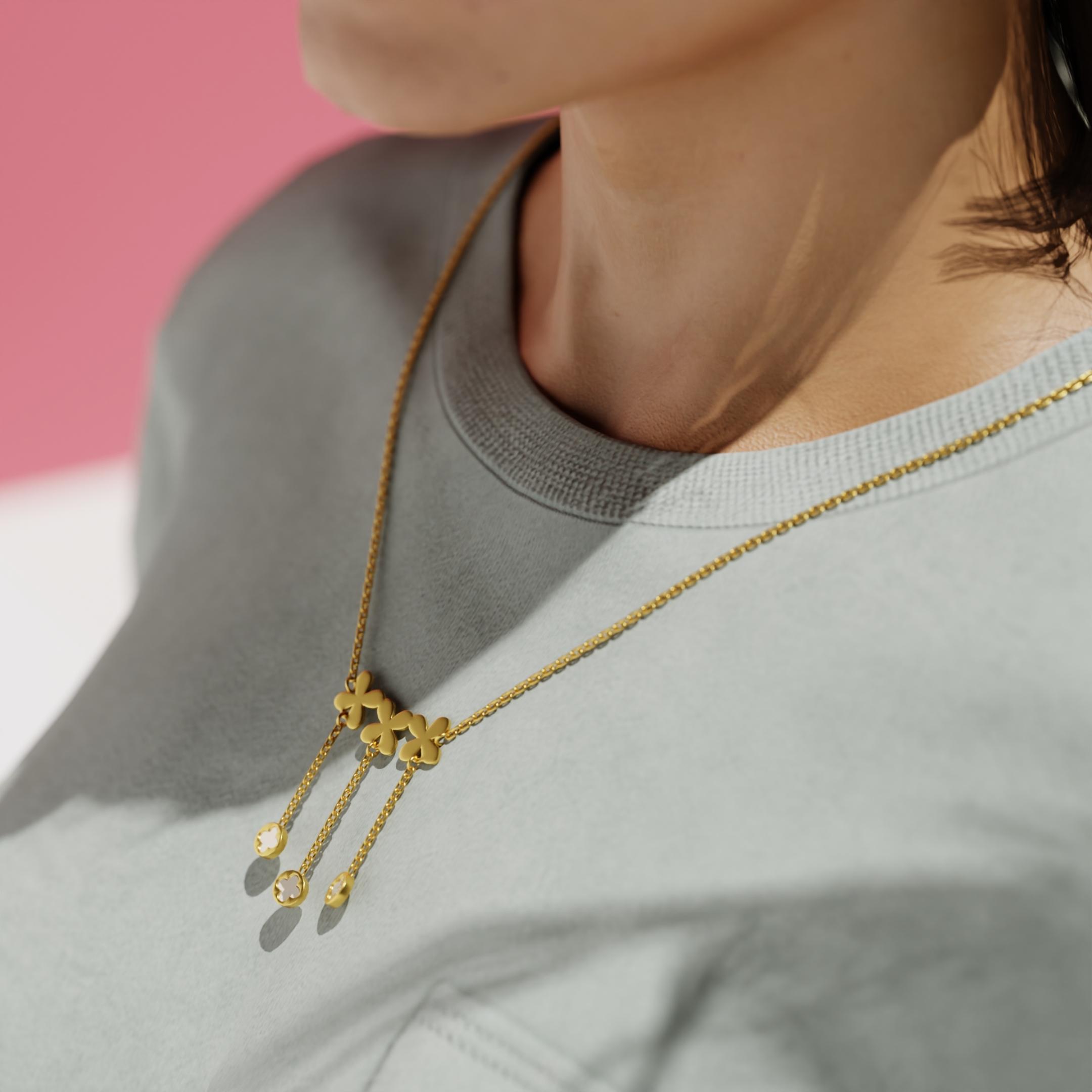Floral Cascade Drop Necklace