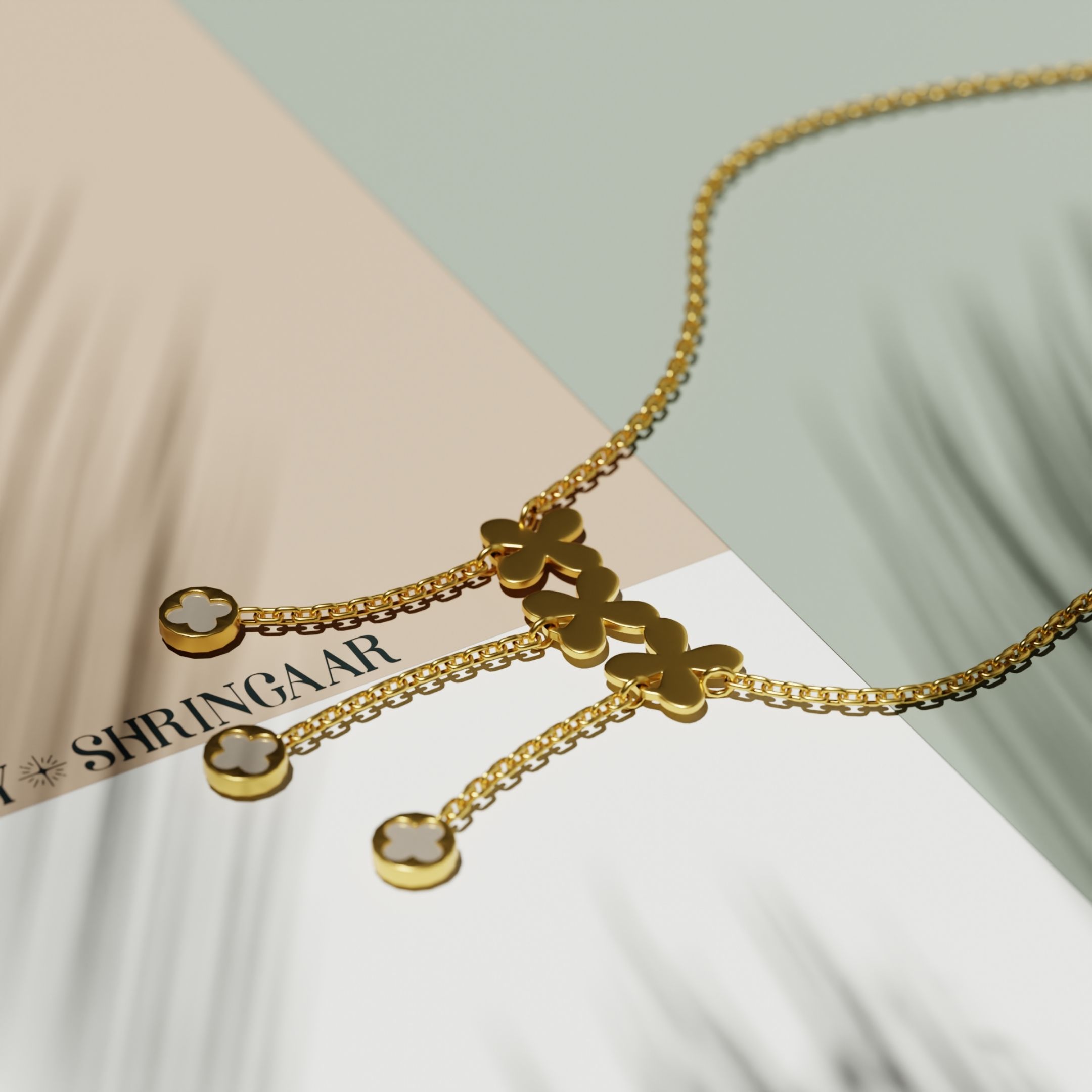 Floral Cascade Drop Necklace