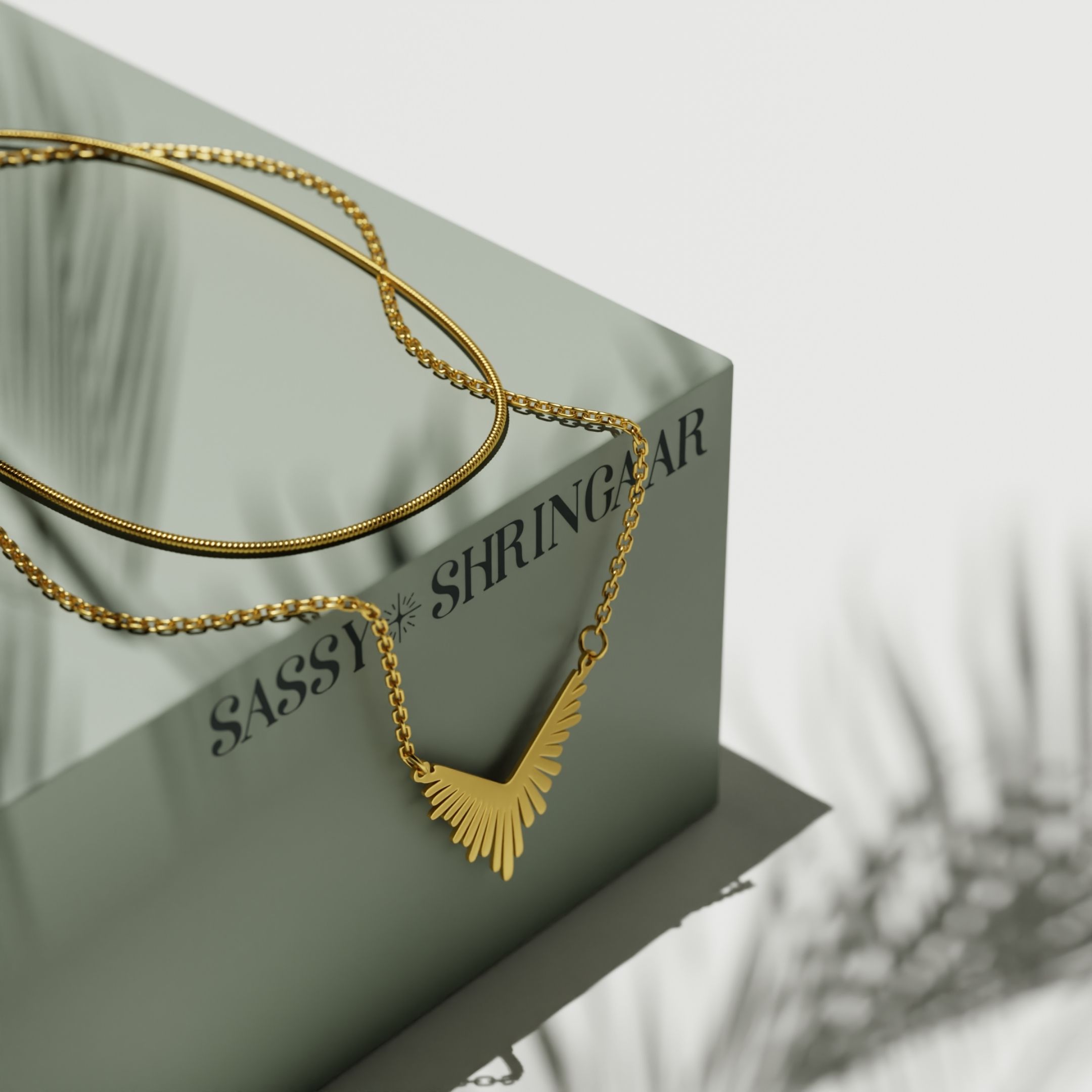 Golden Radiance Winged Necklace