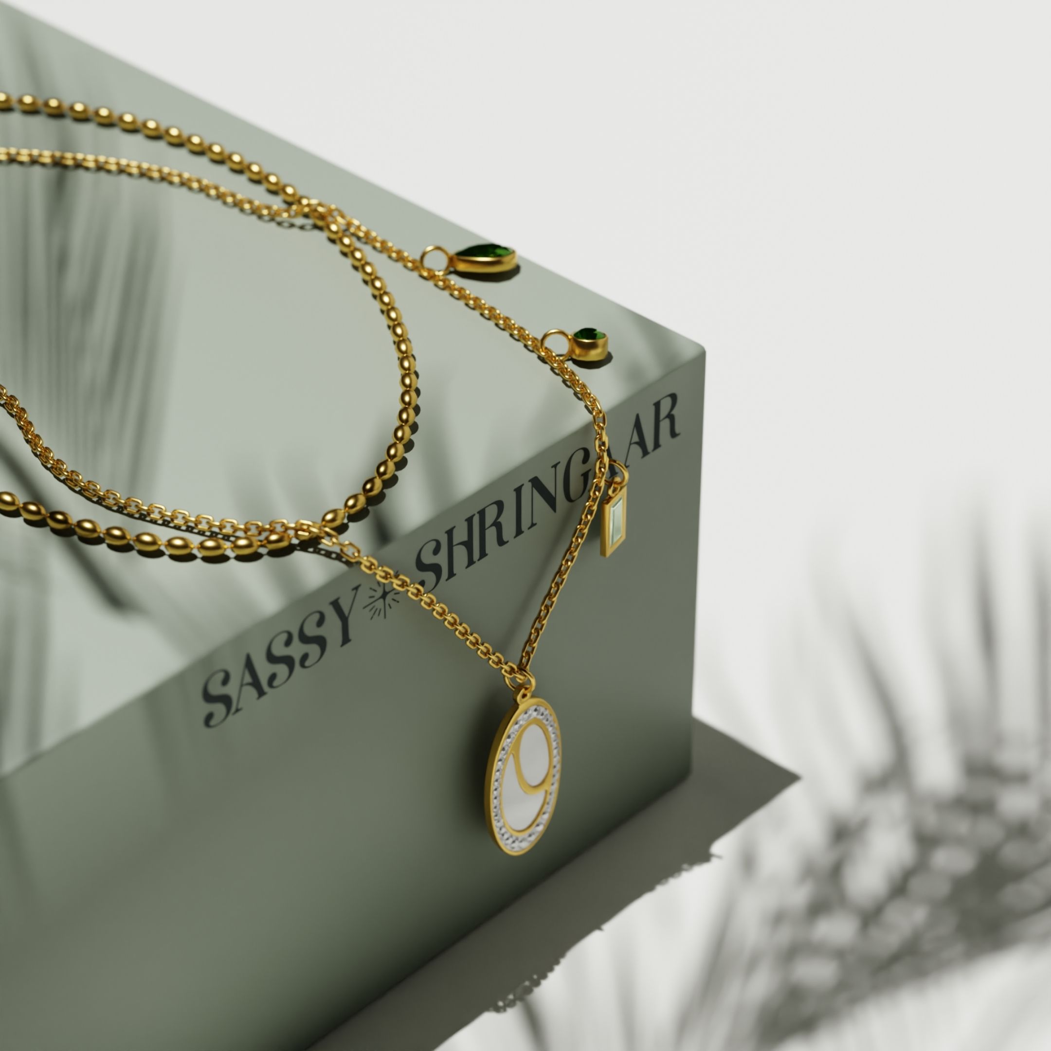 Emerald Elegance Lariat Necklace