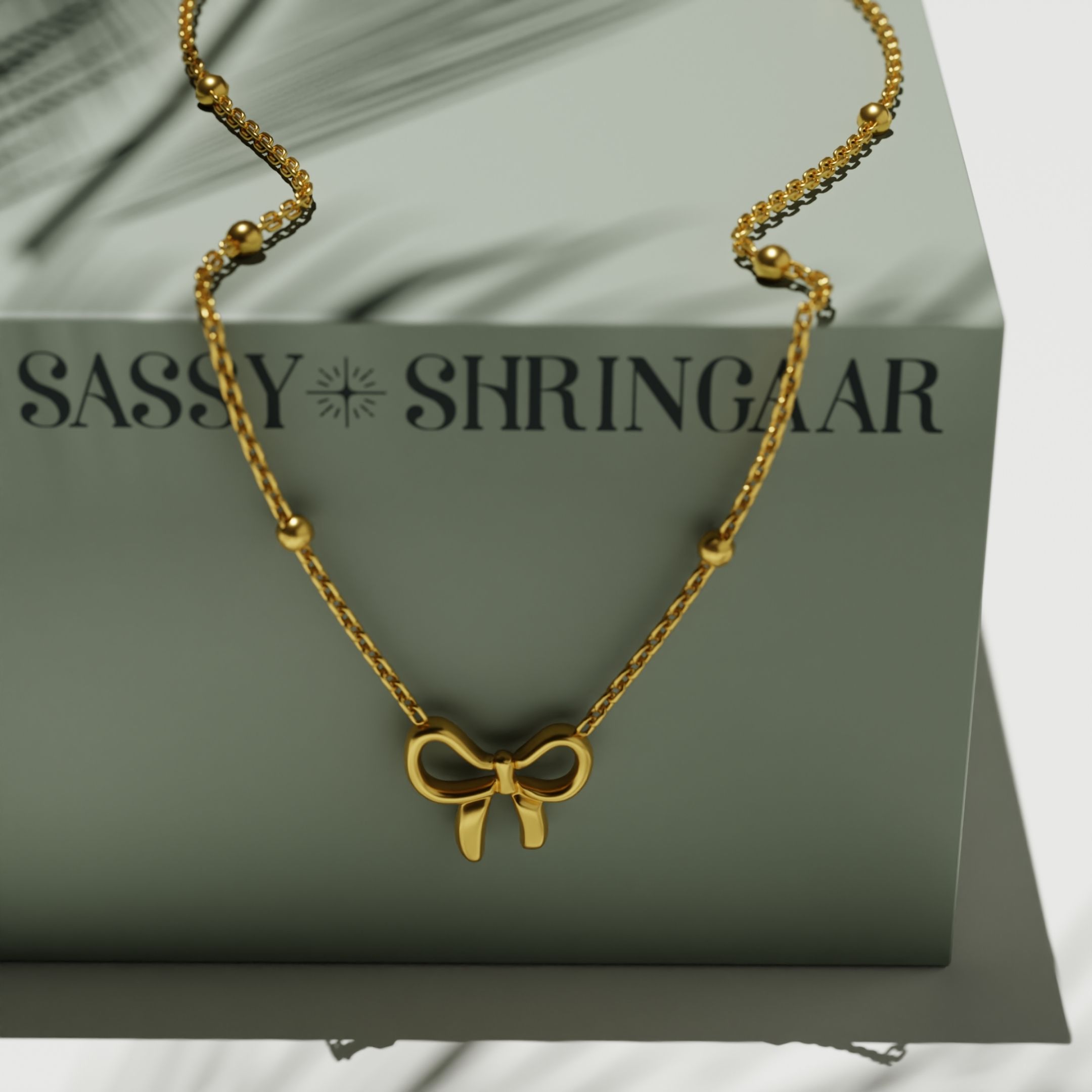 Elegant Bow Charm Necklace