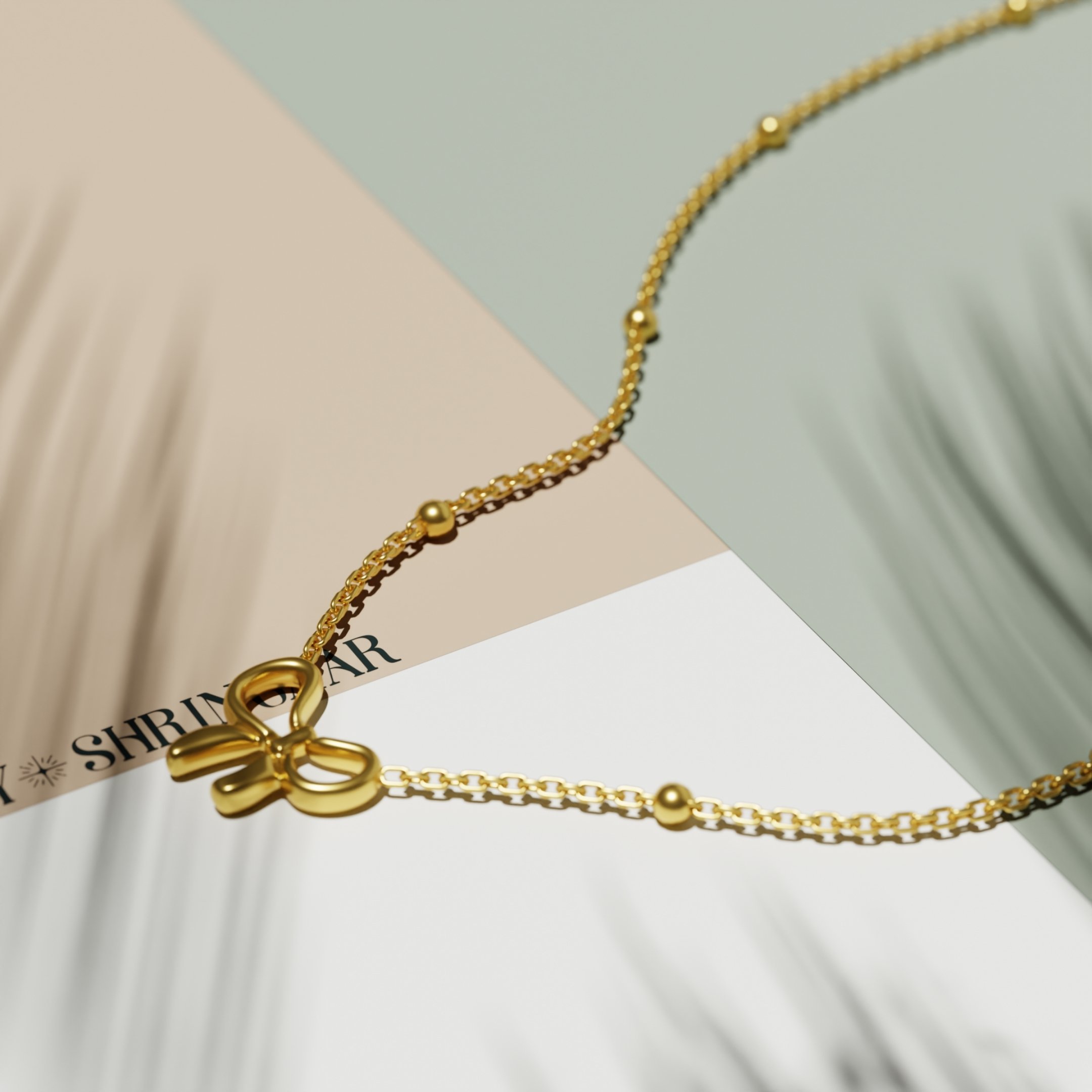 Elegant Bow Charm Necklace