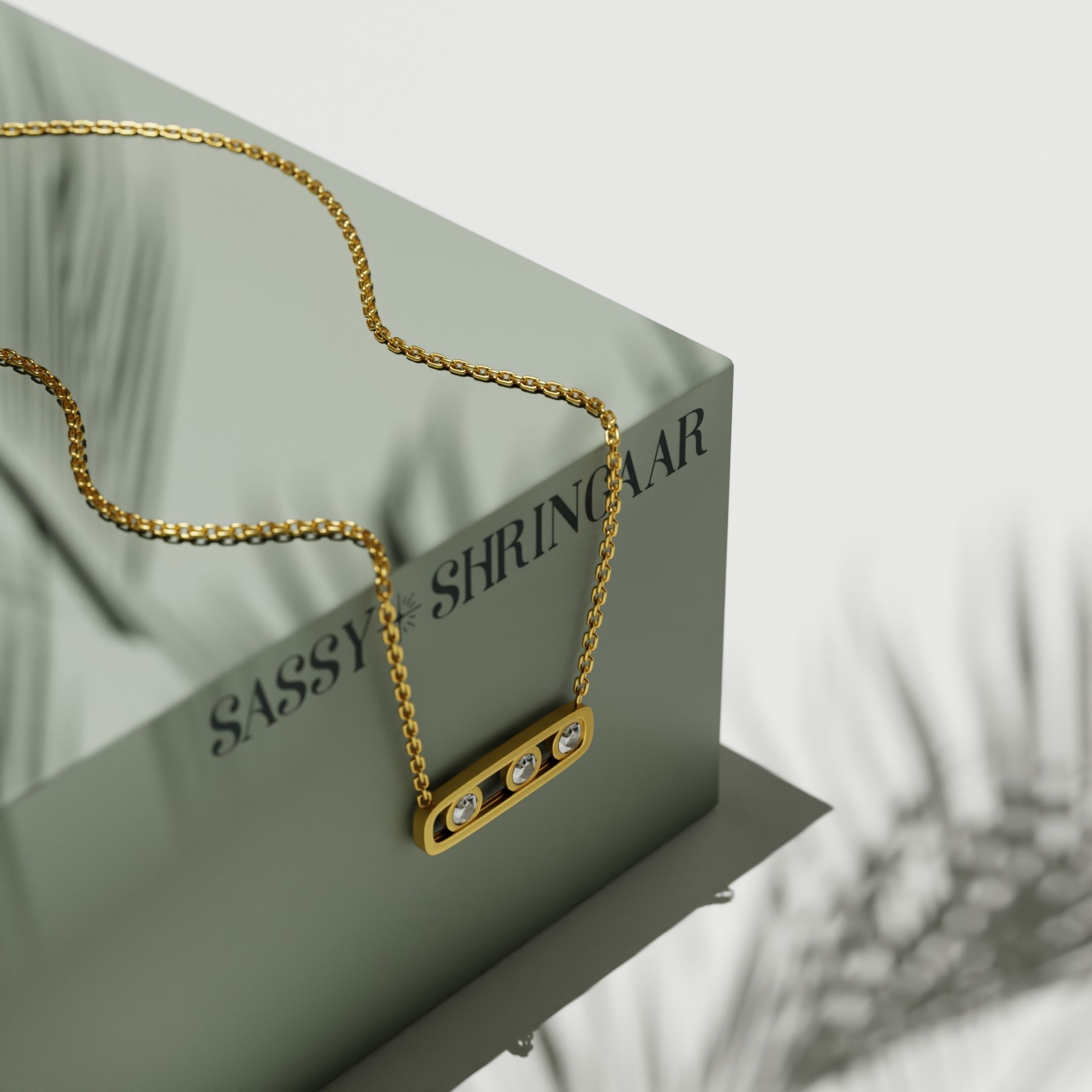 Minimalist Bar Necklace with Crystal Accents