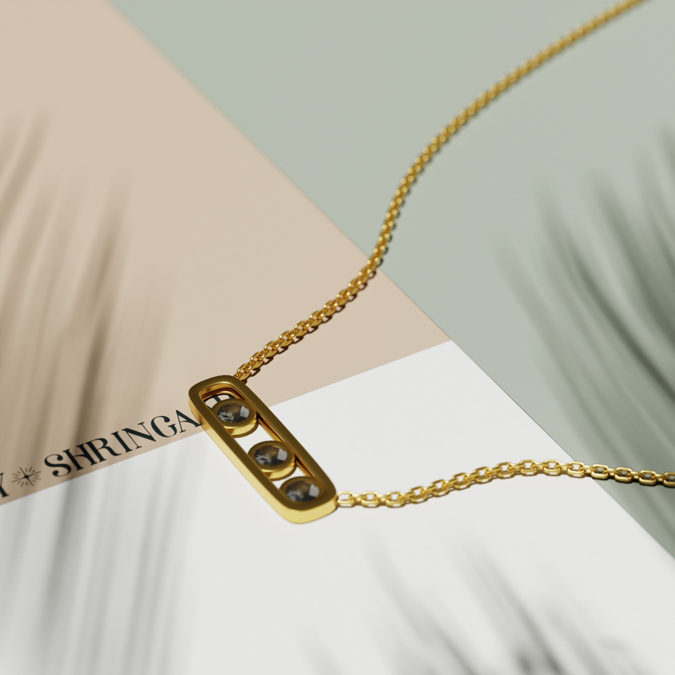 Minimalist Bar Necklace with Crystal Accents