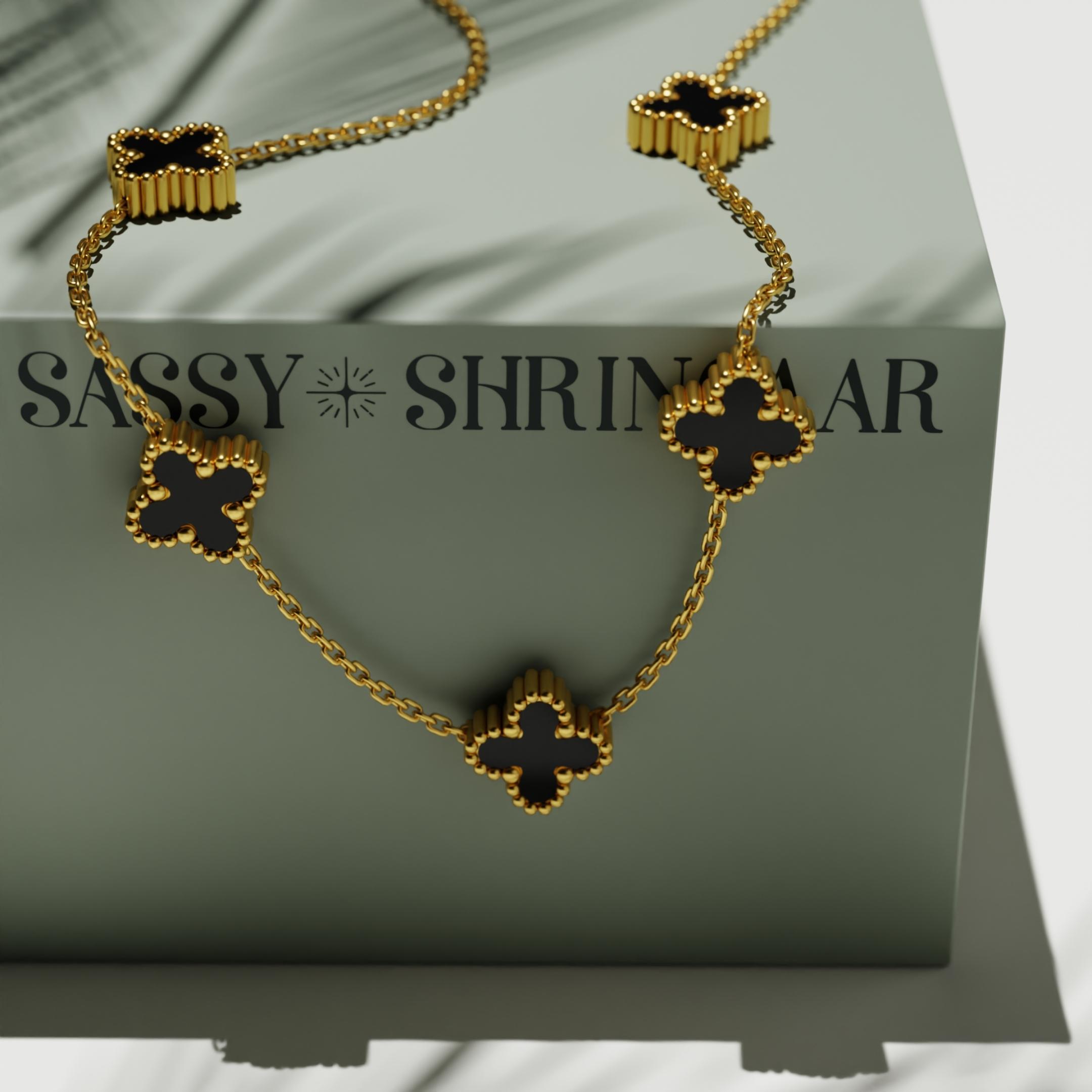 Black Clover Charm Necklace