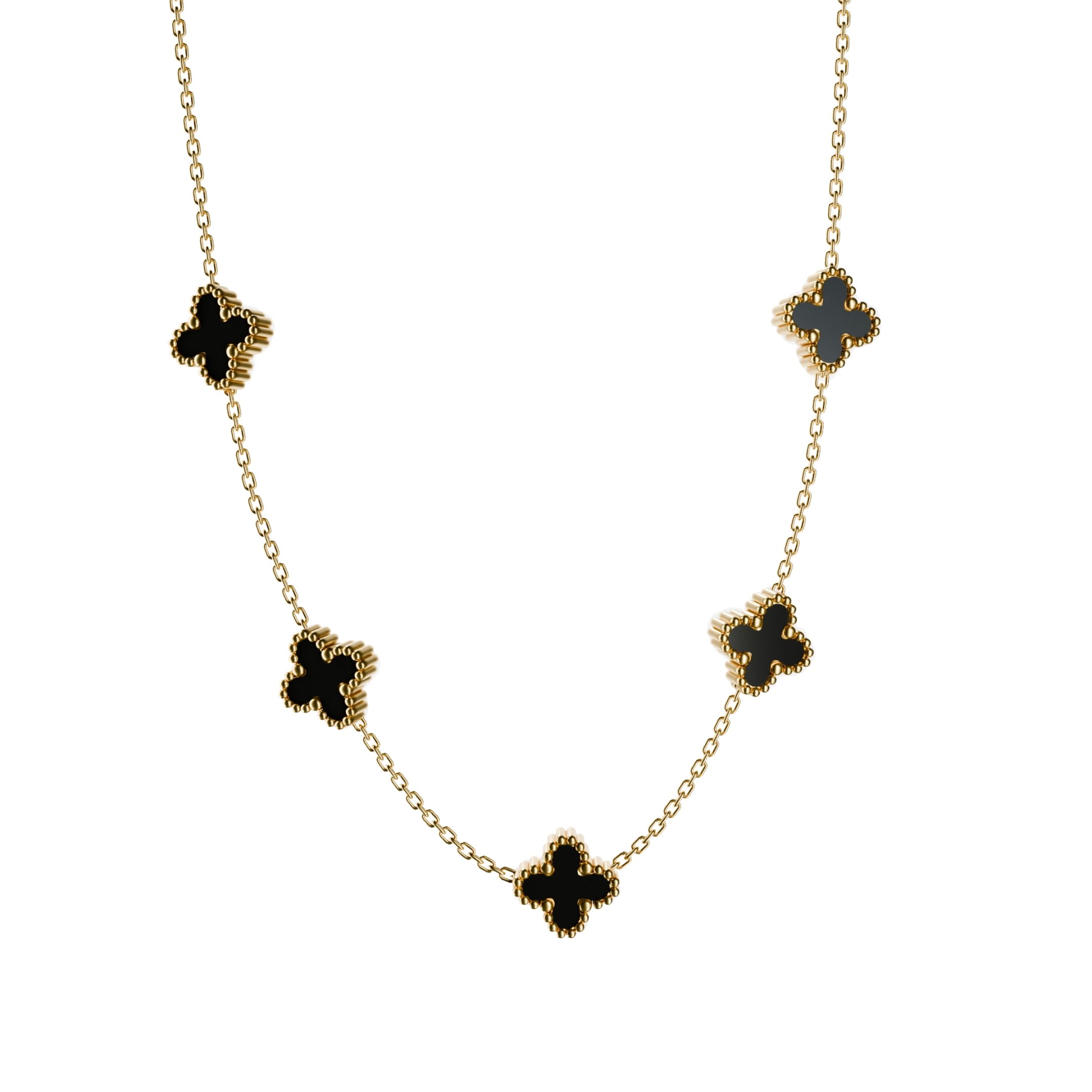 Black Clover Charm Necklace