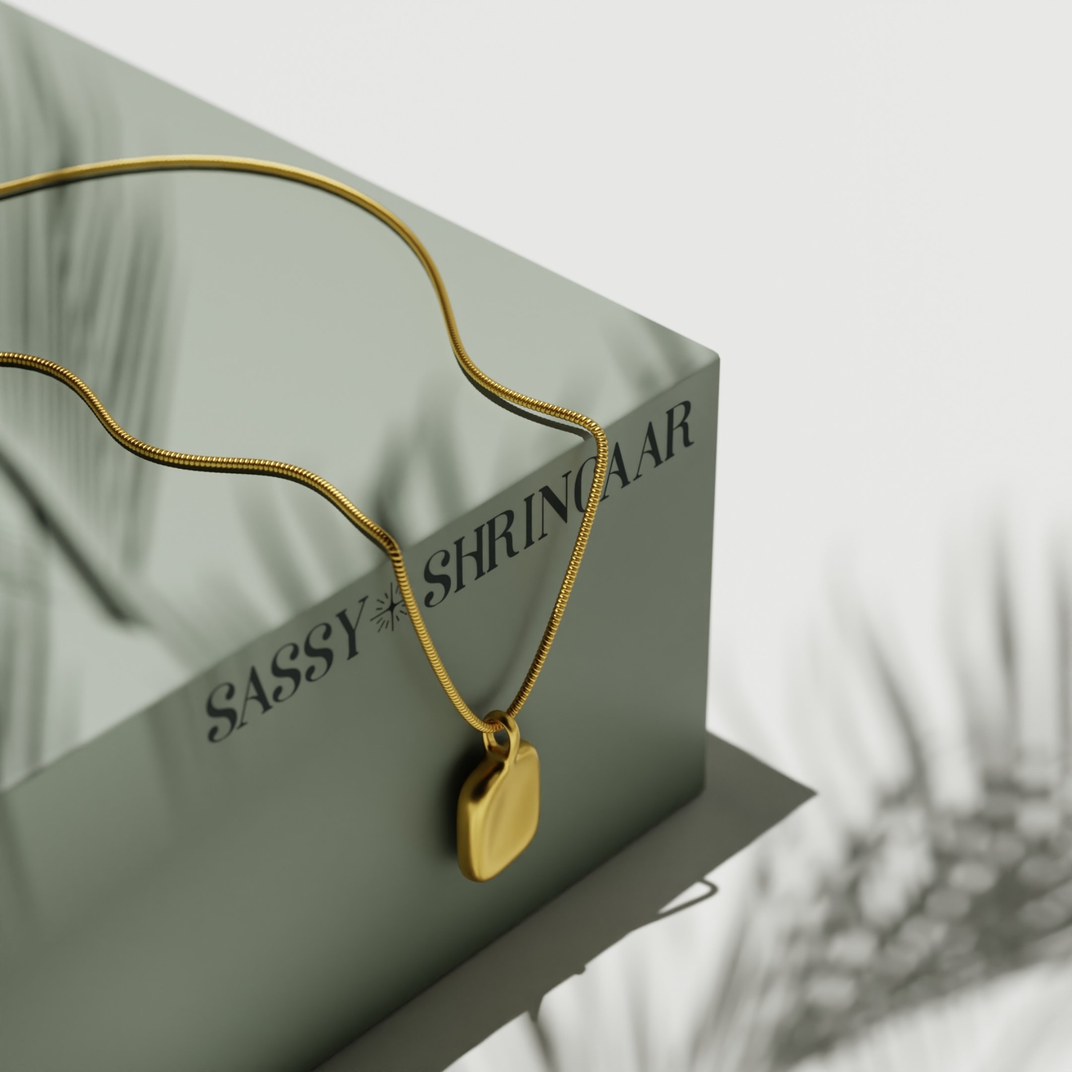 Bold Gold Nugget Pendant Necklace 