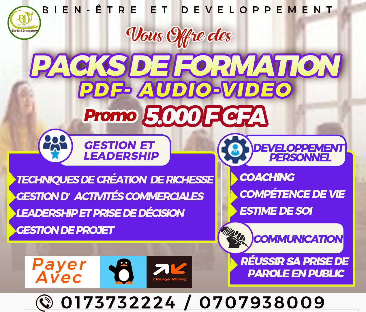 Packs de formation PDF-Audio-Video