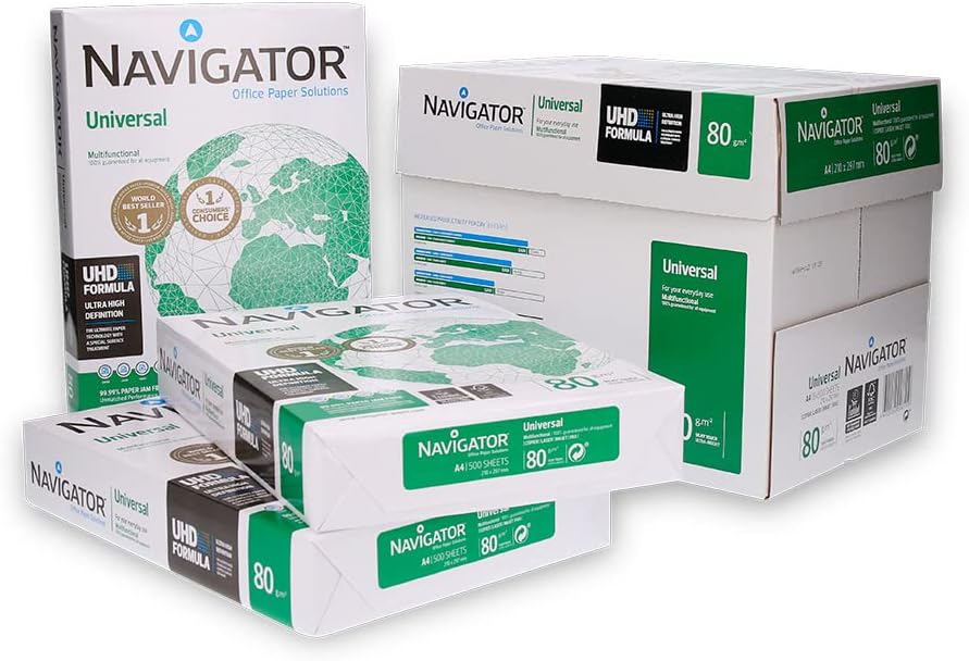 caja 5 paquetes 500 hojas 80gr A4 NAVIGATOR