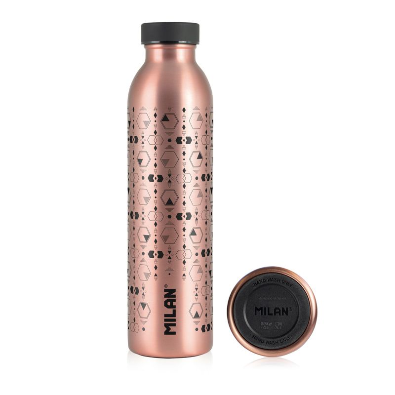 Botella isotérmica de acero inoxidable 0,59 L serie Copper, negro by MILAN