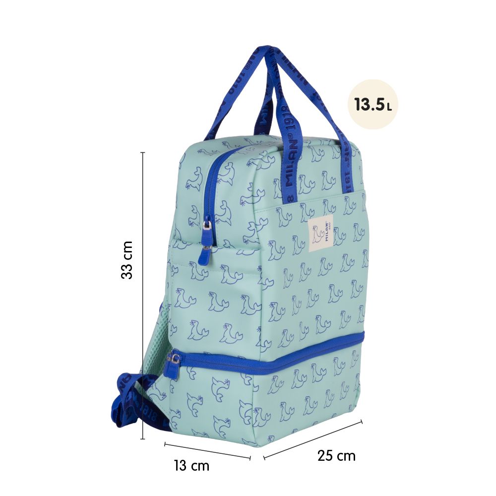 Mochila infantil con compartimento isotérmico de 2 L (capacidad total 13,5 L), colección 460 since 1918, verde by MILAN