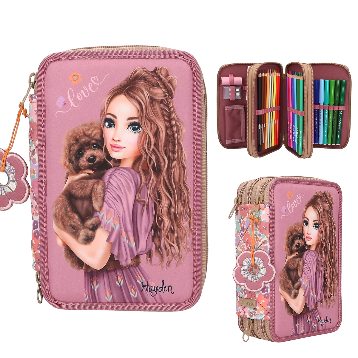 TOPModel estuche triple FLORAL