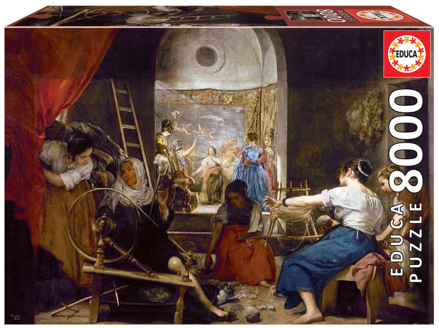 PUZZLE 8000 Las hilanderas o La fábula de Aracne, Diego Velázquez de EDUCA