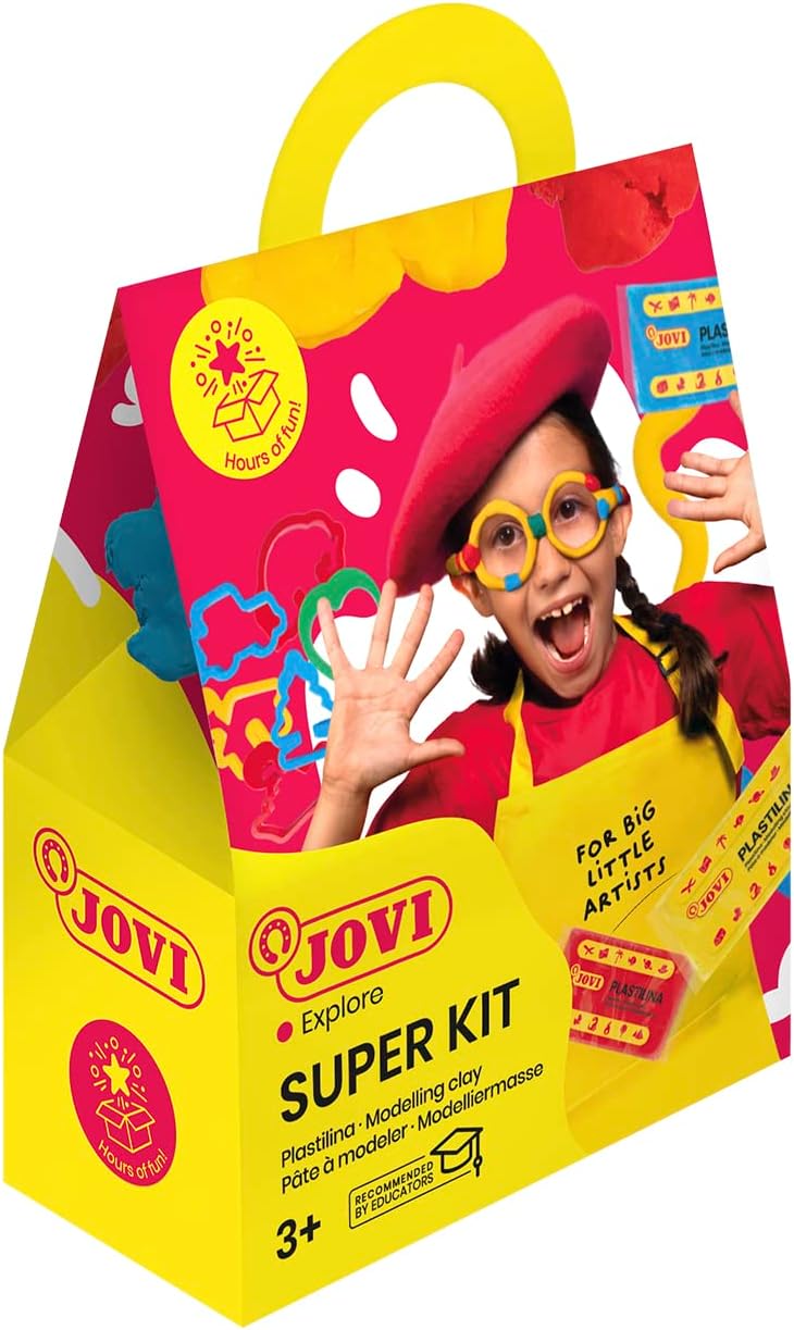 Plastilina jovi super kit 3 pastillas 50 gr + 6 moldes + 1 rodillo