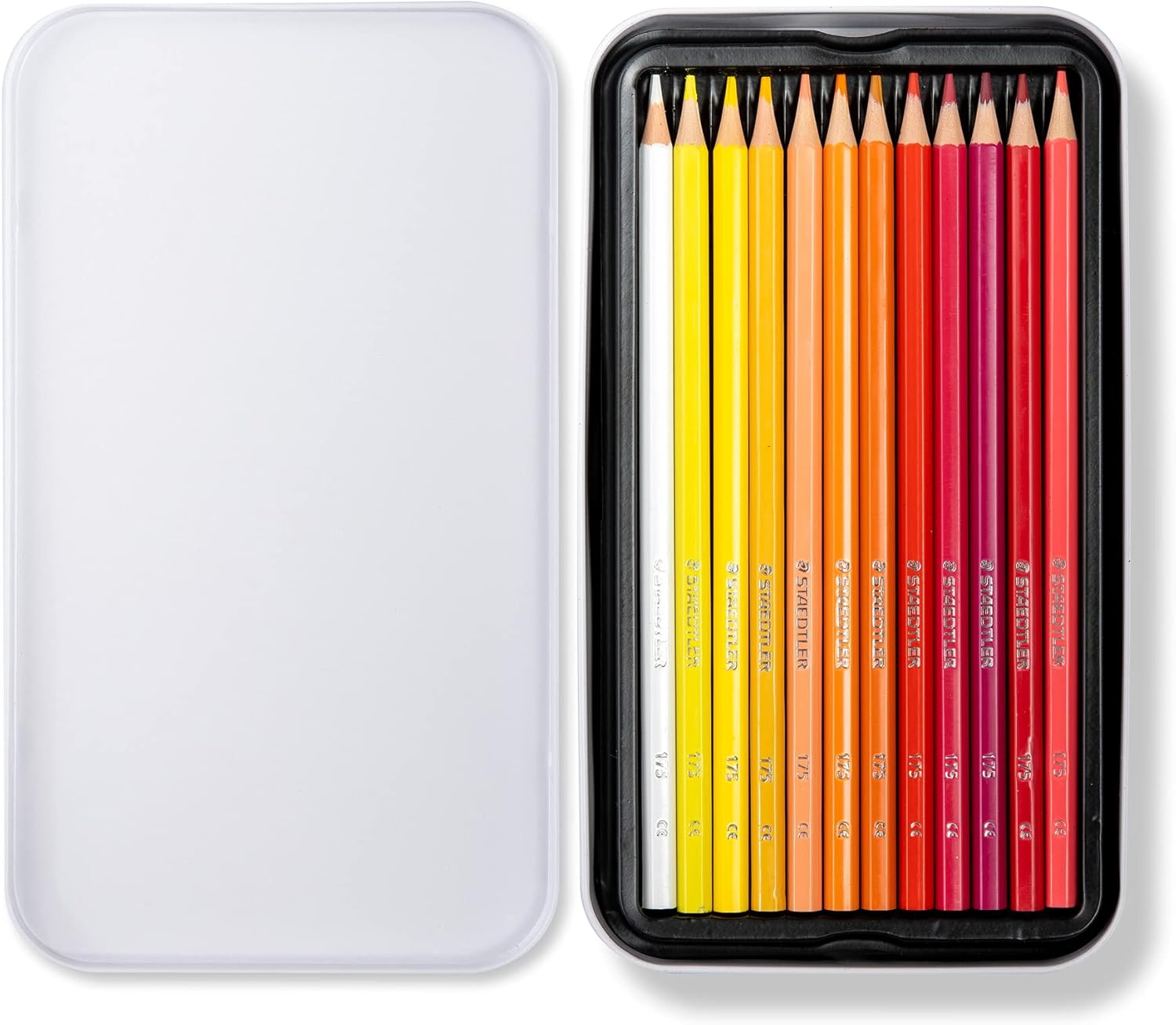 STAEDTLER 175 M36 ST Lápices de colores con forma hexagonal, Caja metálica con 36 unid.