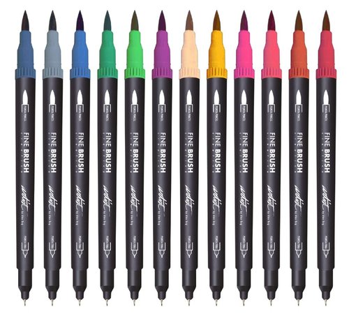 ESTUCHE 12 ROTULADORES DOBLES FINE BRUSH GAMA CREATIVE