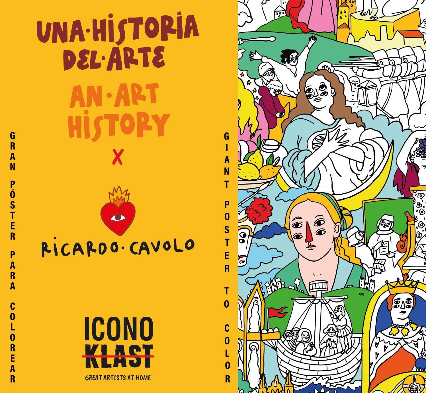  "UNA HISTORIA DEL ARTE" x Ricardo Cavolo: PÓSTER GIGANTE PARA COLOREAR 110X70CM