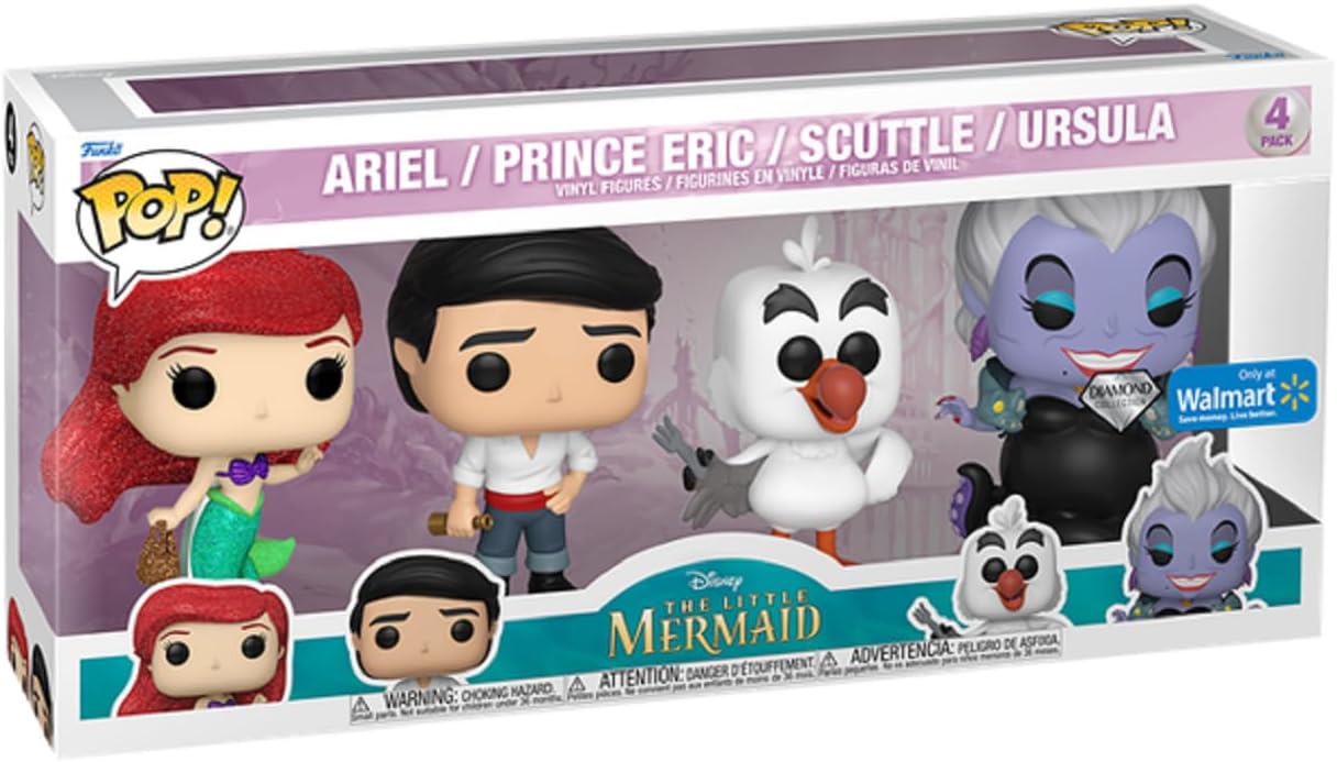 FUNKO POP PACK 4 THE LITTLE MERMAID Diamond Collection