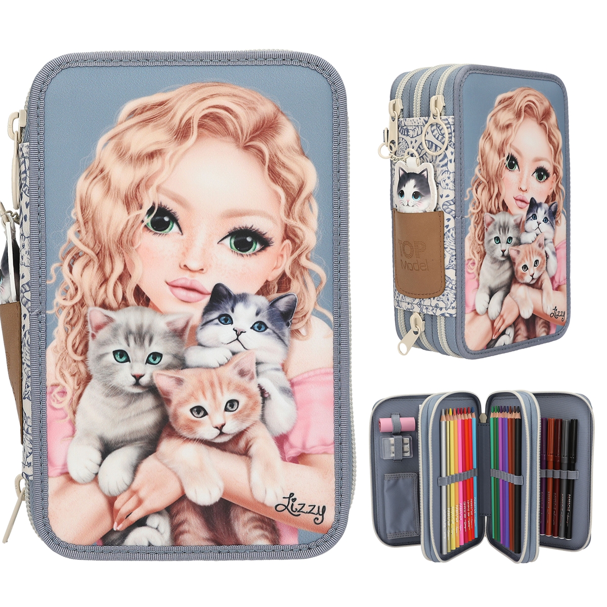 TOPModel estuche triple CAT LOVE 13271A