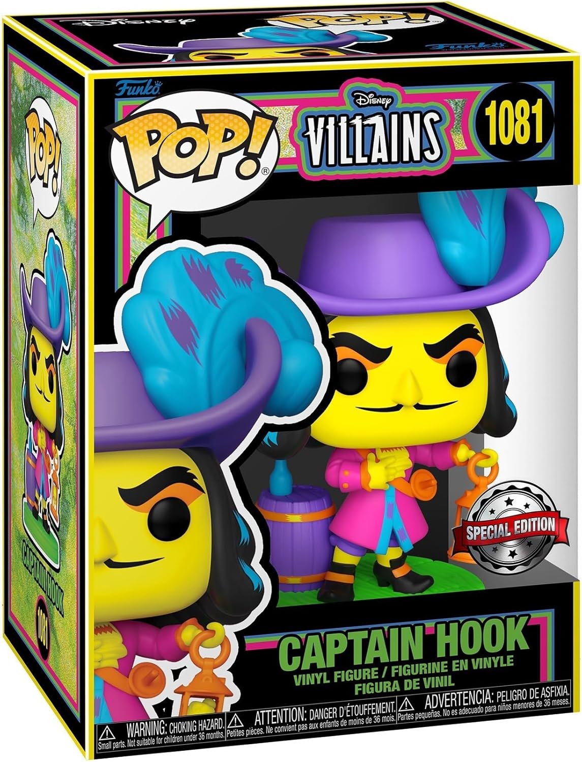FUNKO POP Disney Villains CAPTAIN HOOK ( blacklight) 1081