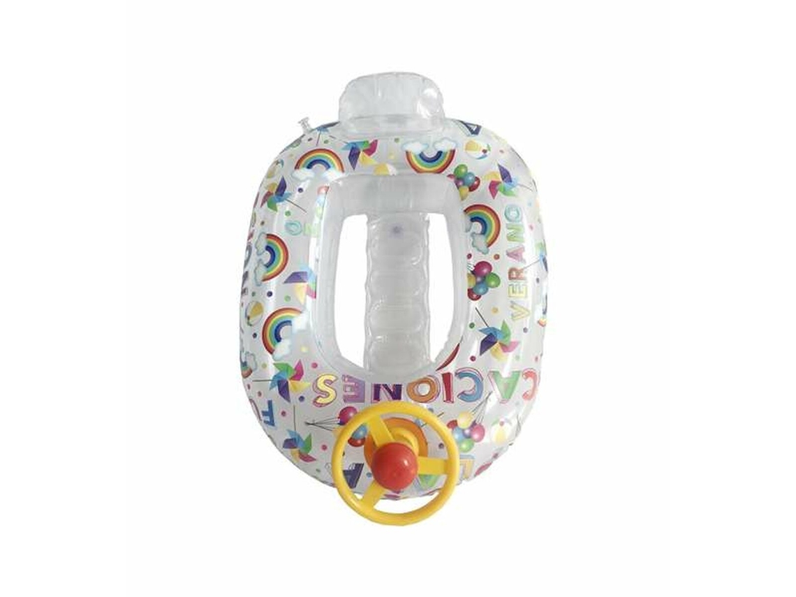 Flotadore Infantil Hinchable BIGBUY FUN Barca Transparente Arcoíris 72CM