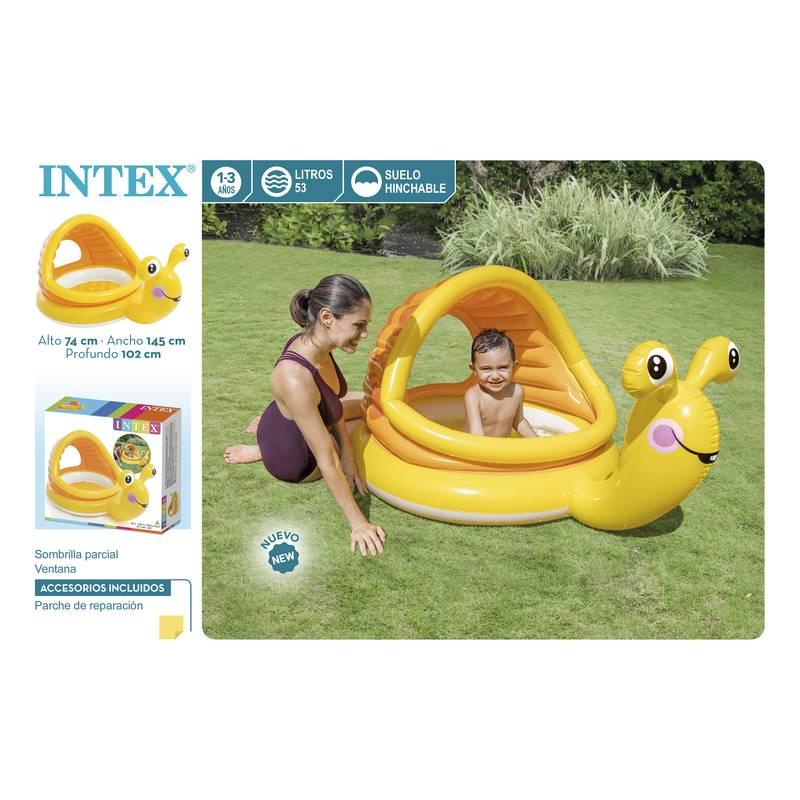Piscina Bebé Caracol Con Sombrilla INTEX 1,45X1,02X0,74 M