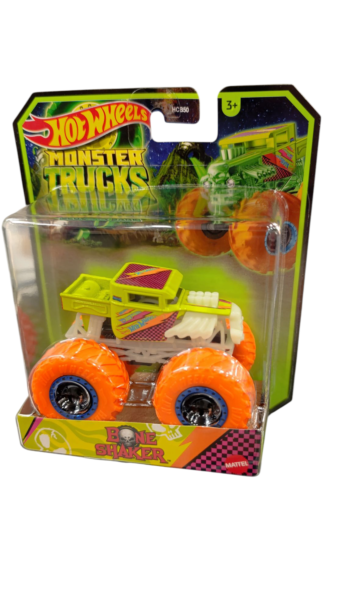 HOT WHEELS MONSTER TRUCK Glow in the Dark BONE SHAKER HWC82