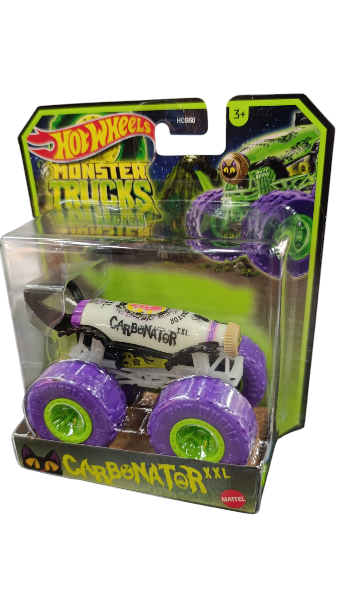 HOT WHEELS MONSTER TRUCK Glow in the Dark CARBONATOR XXL HWC90