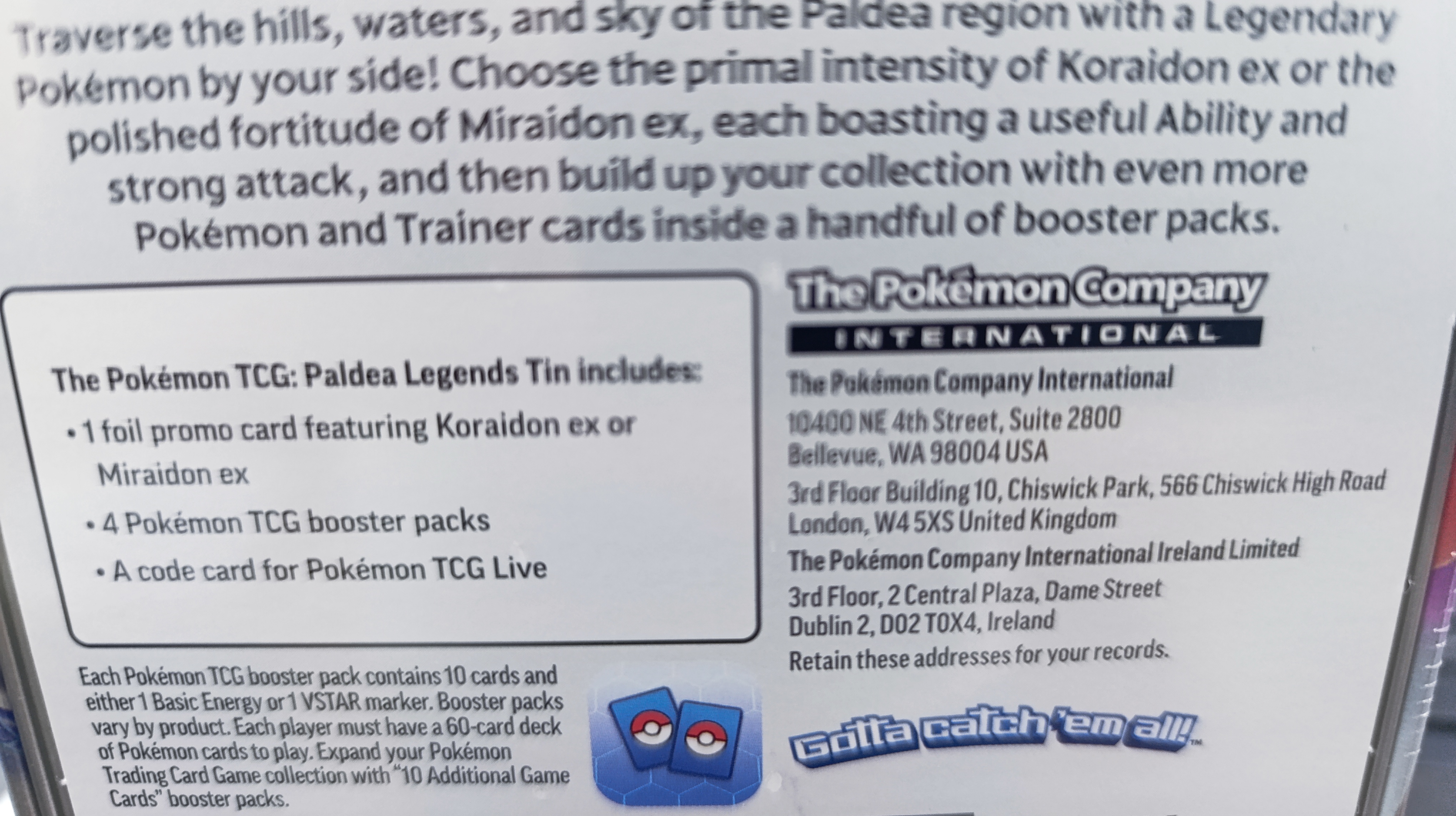 lata Paldea Legends de POKEMON en INGLÉS KORAIDON