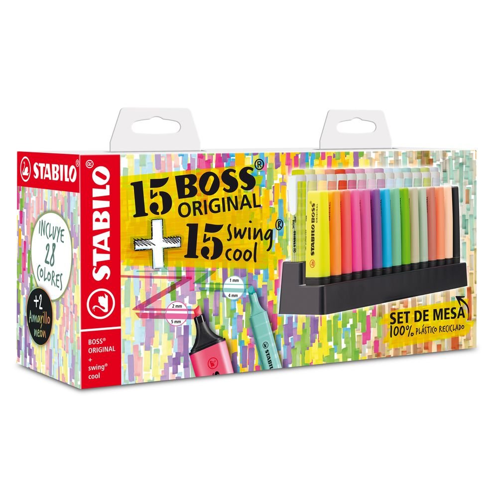 Set de Mesa 15 boss + 15 swing cool STABILO