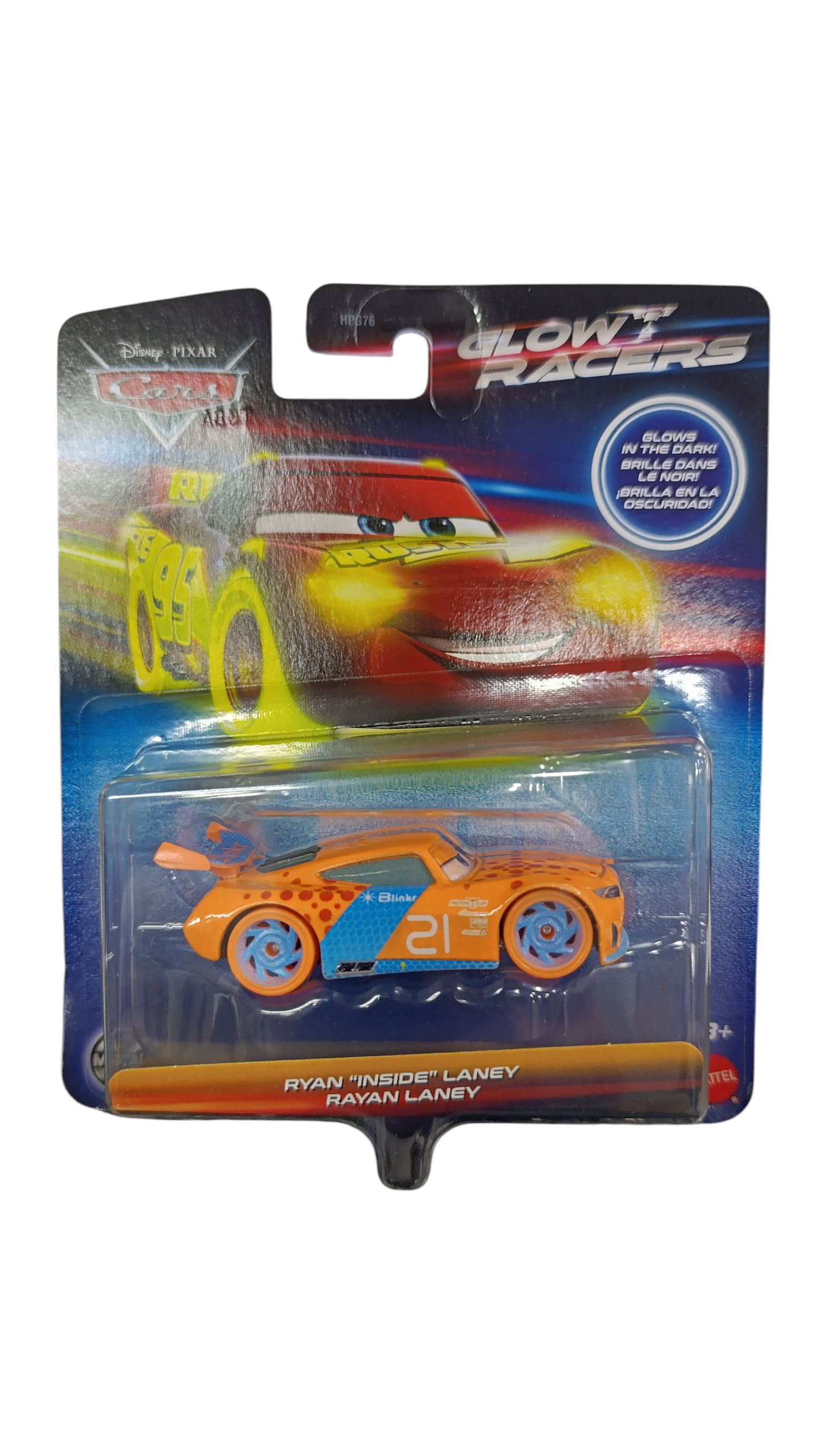 CARS de Disney Pixar GLOW RACERS RYAN "INSIDE" LANEY HPJ95