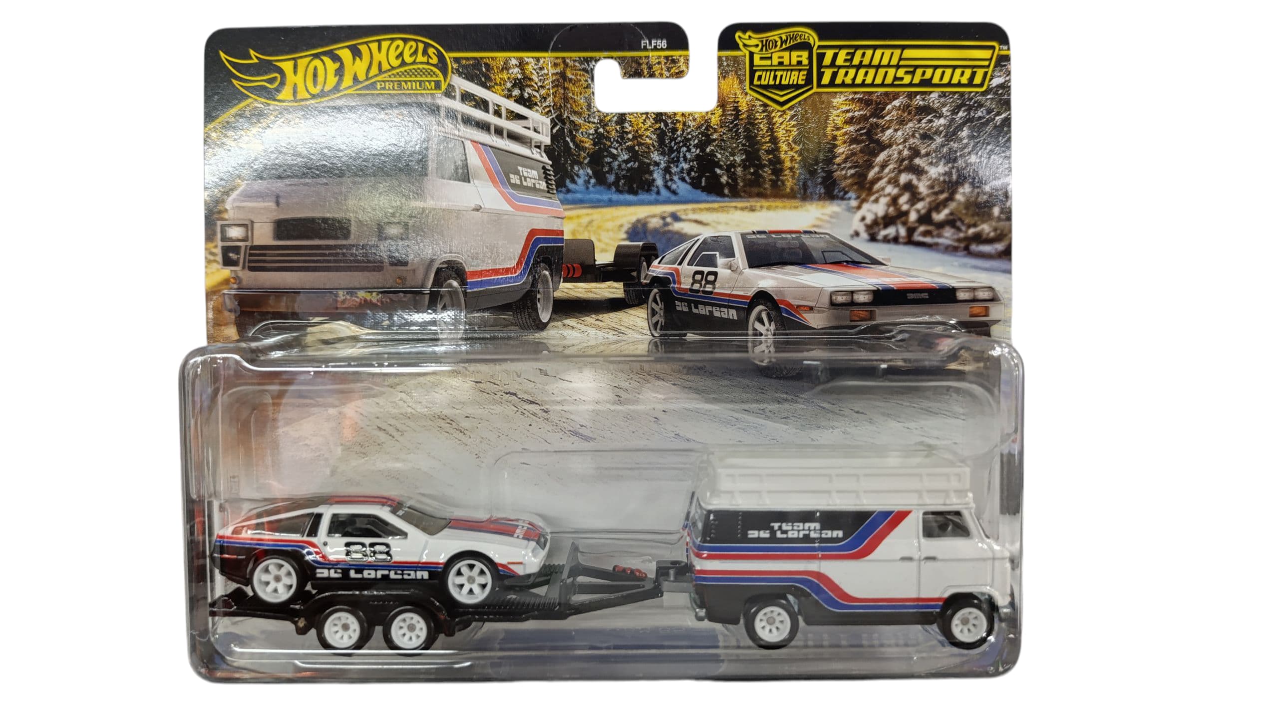 HOT WHEELS PREMIUM TEAM TRANSPORT DMC DELOREAN HW RALLY HAULER JBM35