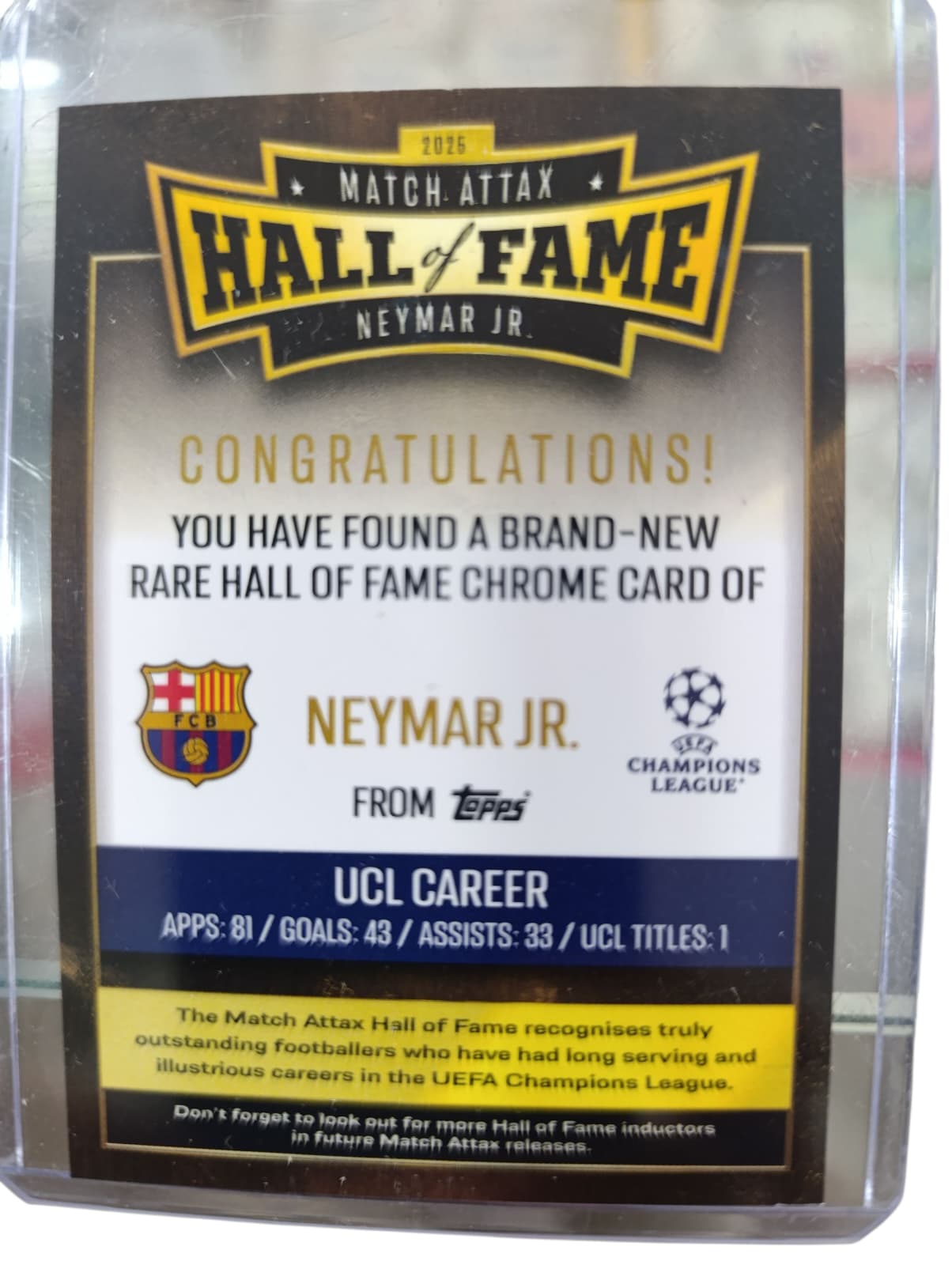 MATCH ATTAX SEASON 2025-26 HALL OF FAME NEYMAR JR.