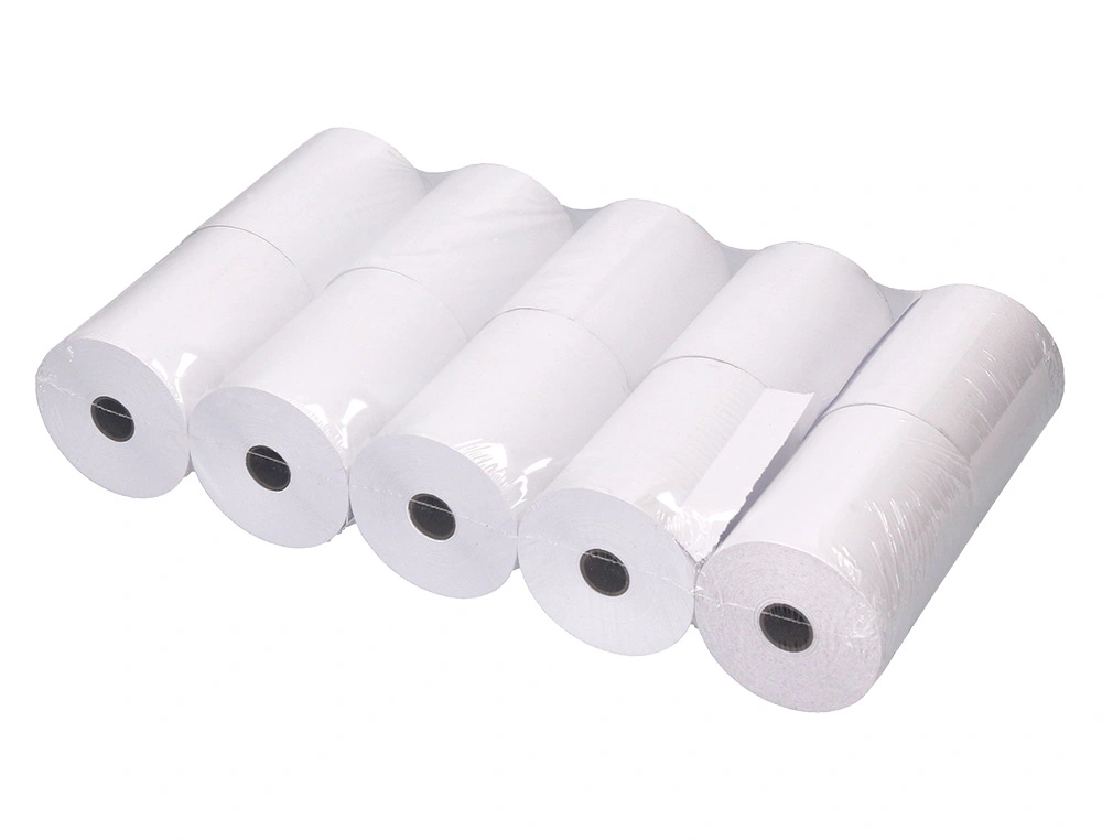 PAQUETE 1O UNID Rollo sumadora termico greening 80 mm ancho x 60 mm diametro sin bisfenol a papel de 70 g/m2.