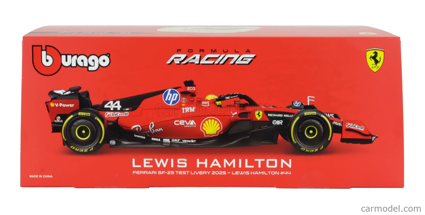 BURAGO 1/18 LEWIS HAMILTON LIMITED EDITION 18-16820H FERRARI SF-23 TEST LIVERY 2025