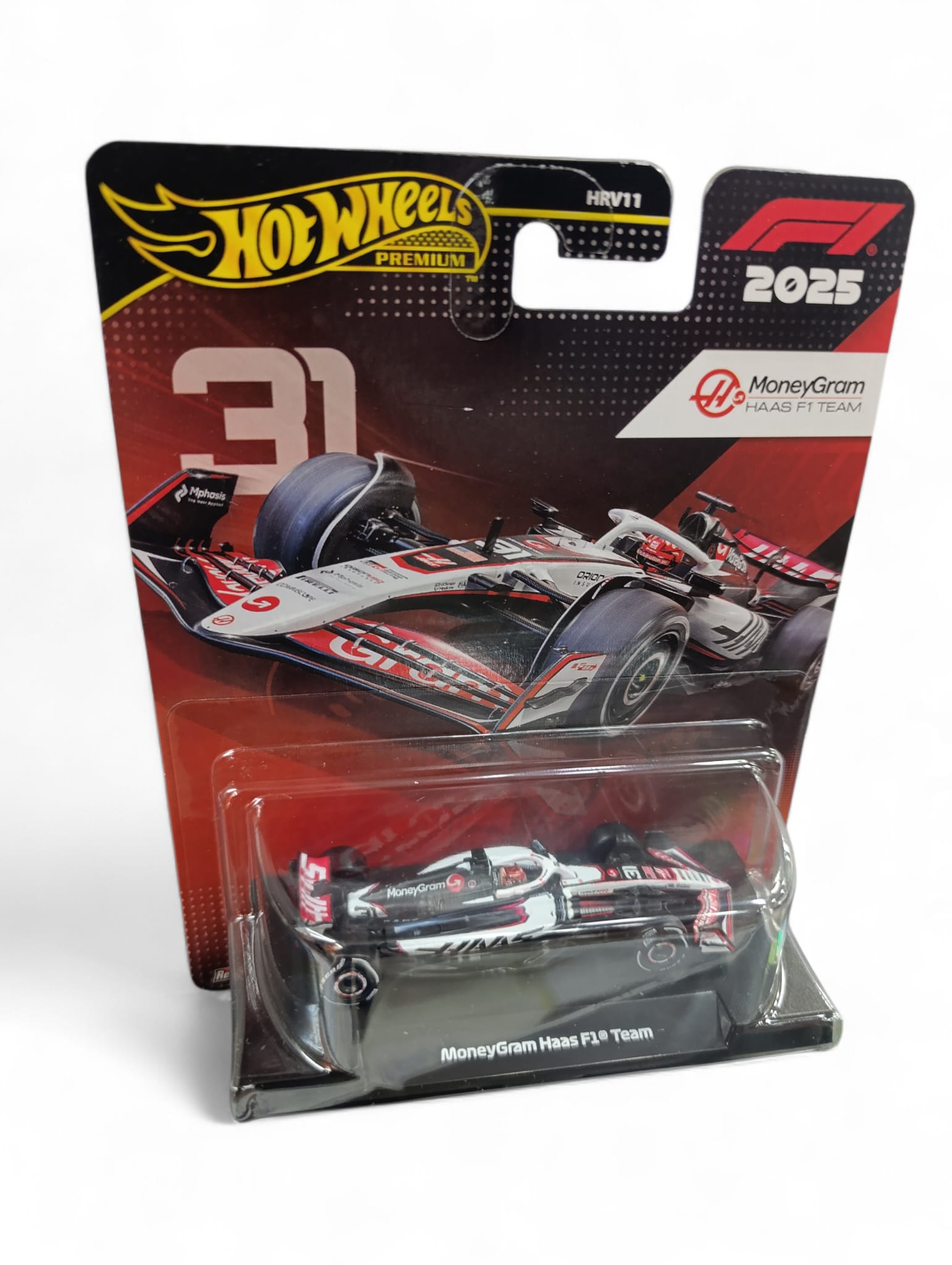 HOTWHEELS PREMIUM F1 2025 MONEYGRAM HAAS F1 TEAM JKD78