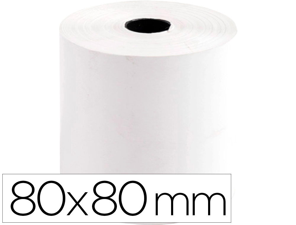 PAQUETE 5 Rollo sumadora termico greening 80 mm ancho x 80 mm diametro sin bisfenol a papel de 70 g/m2.