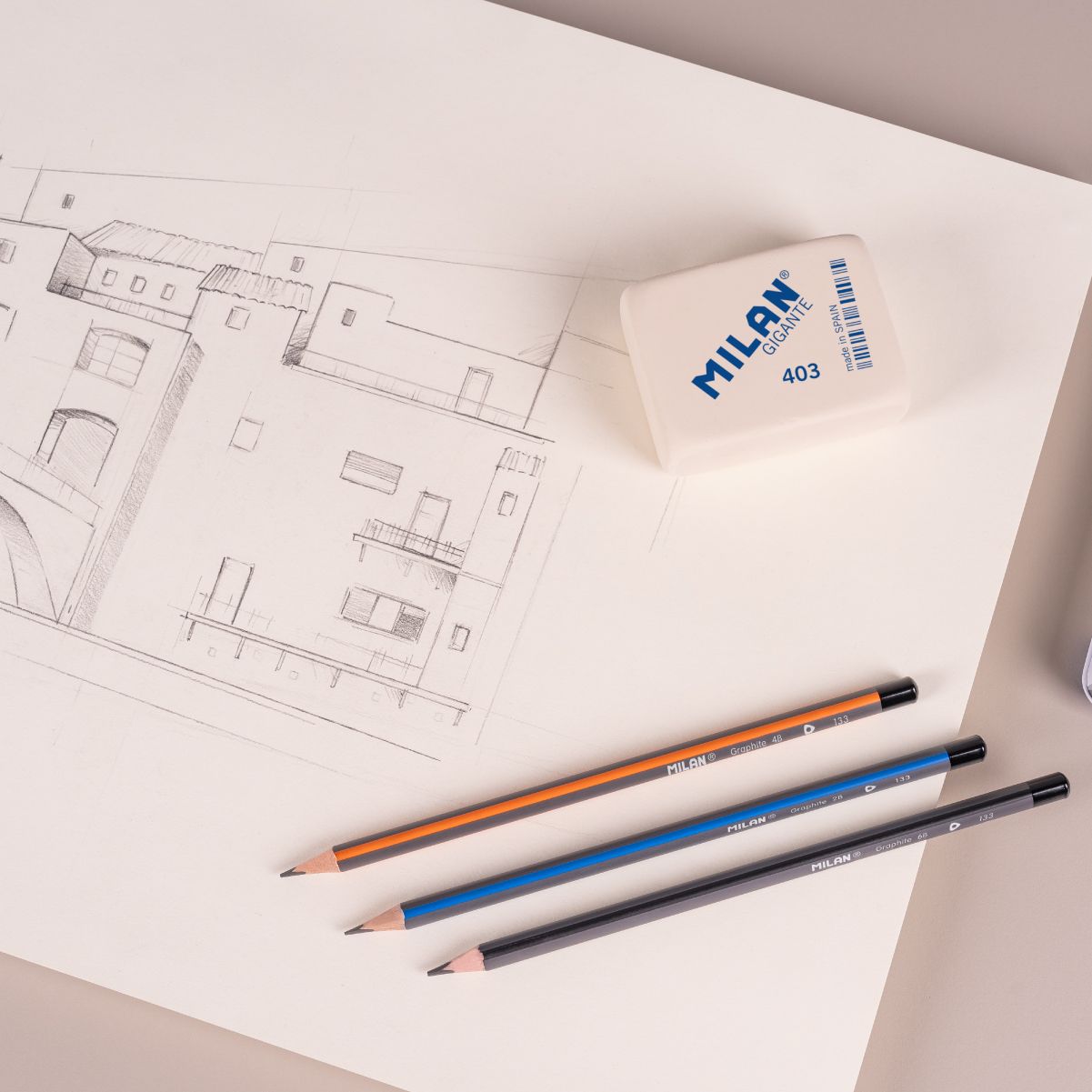 Bloc dibujo A3, 50 hojas de 200 g /m² papel liso, colección 403 MILAN GIGANTE since 191