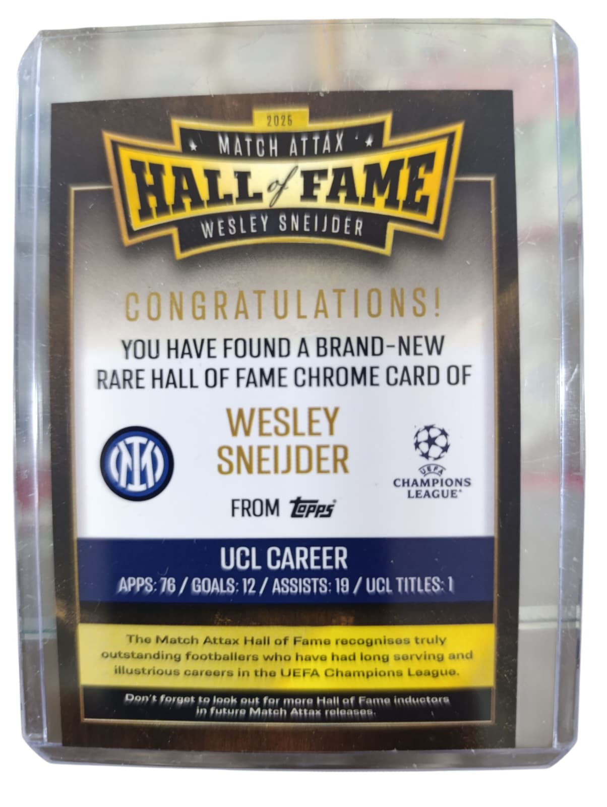 MATCH ATTAX SEASON 2025-26 HALL OF FAME WESLEY SNEIJDER