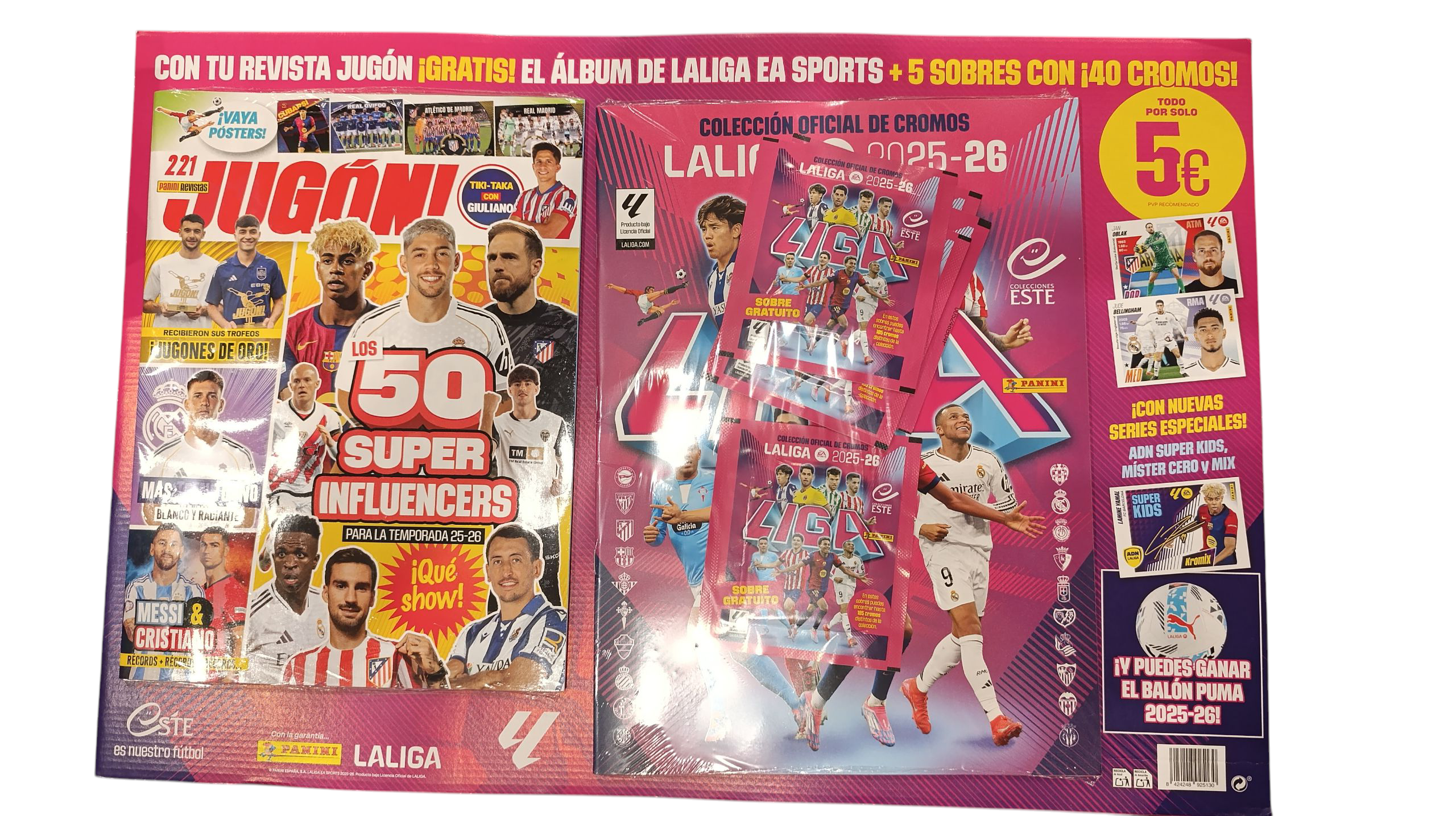 JUGON 221 Y ALBUM LALIGA ESTE 2025-2026 de PANINI