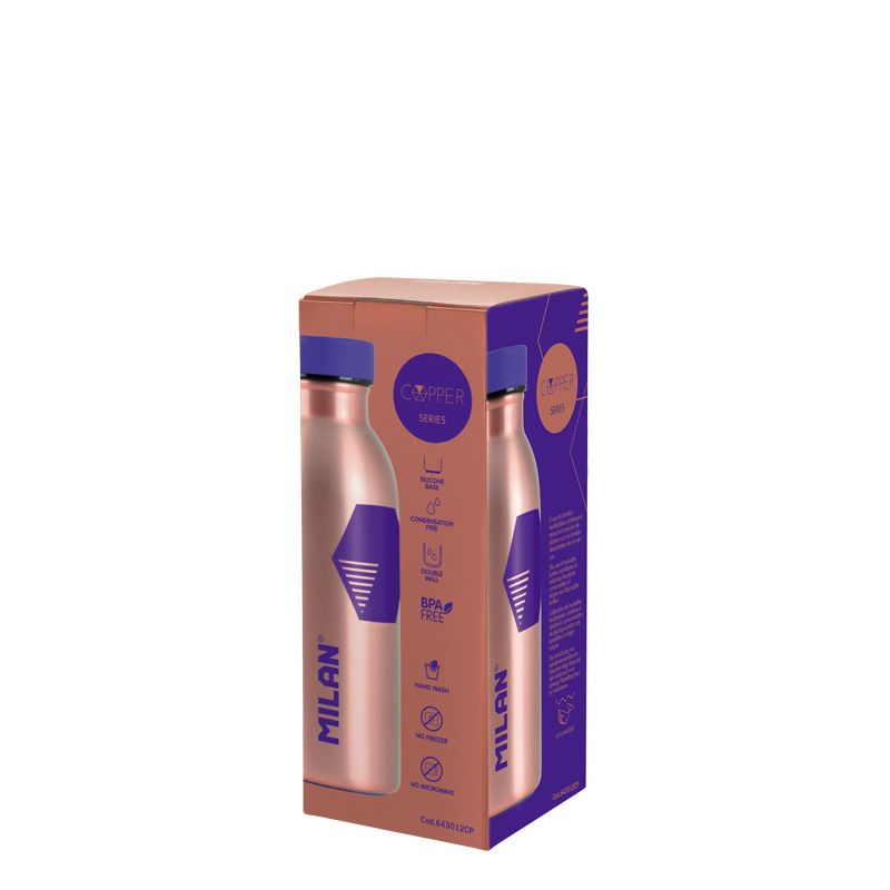 Botella isotérmica de acero inoxidable 0,35 L serie Copper, lila de MILAN