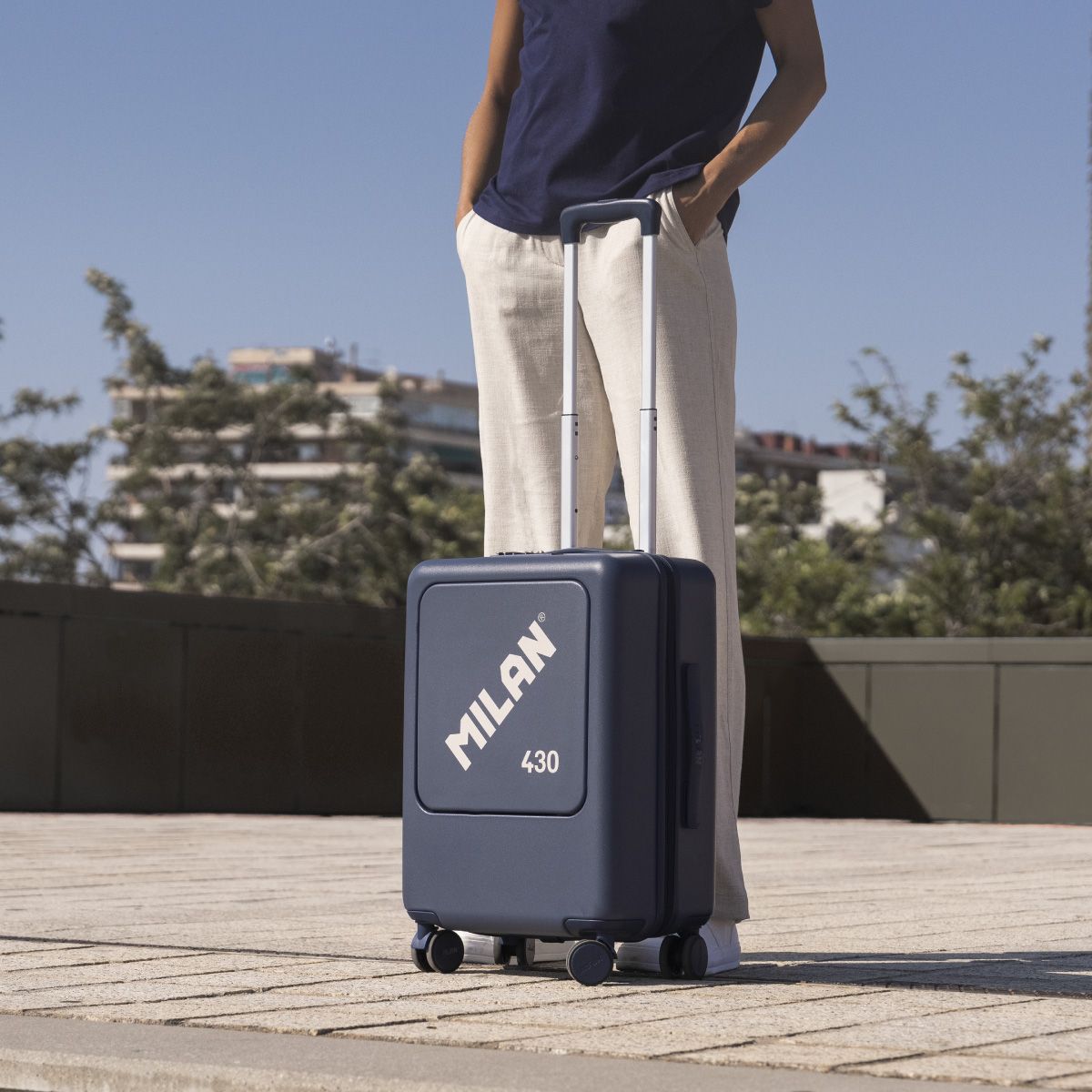 Maleta cabina rígida 55 cm, MILAN 430 since 1918, azul