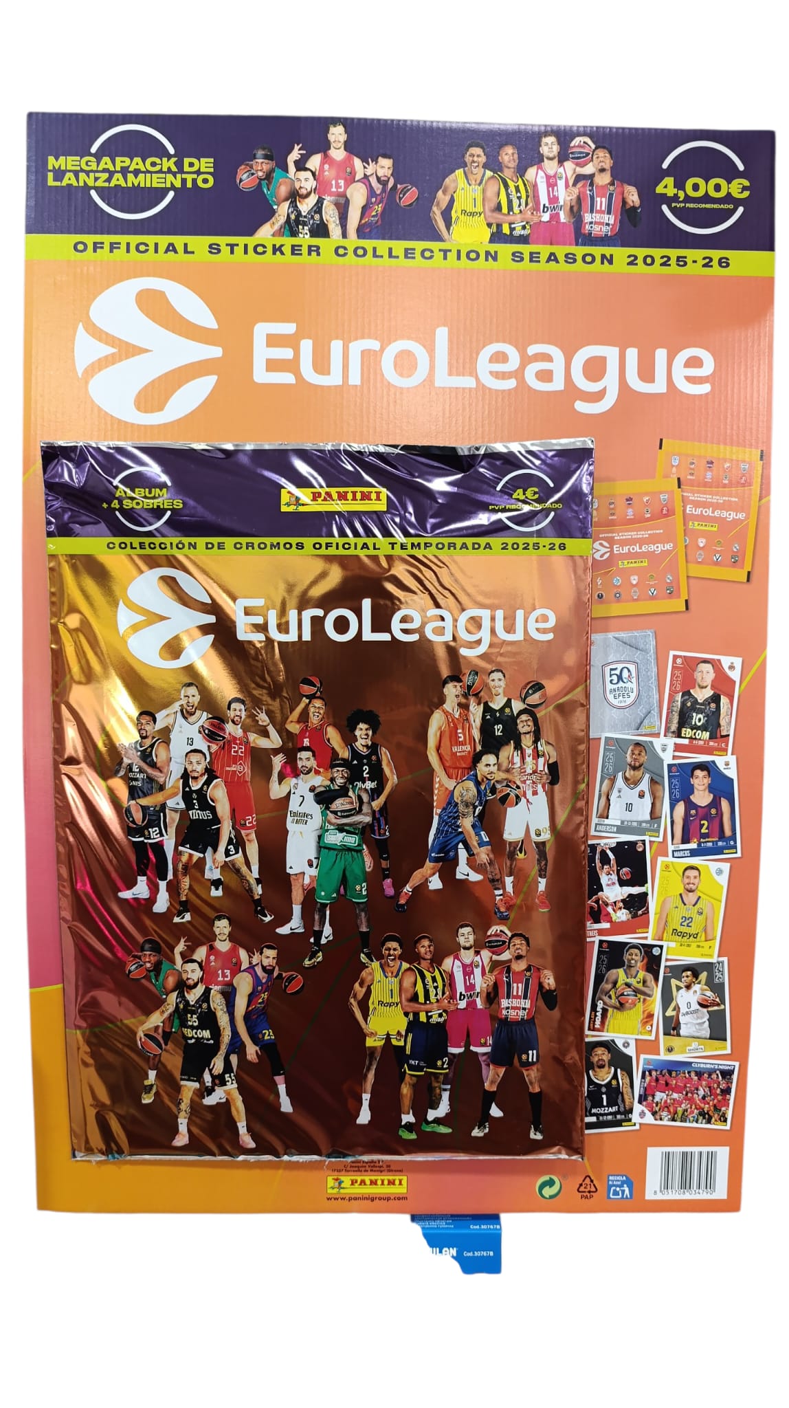 MEGAPACK DE LANZAMIENTO EUROLEAGUE 2025-26 DE PANINI