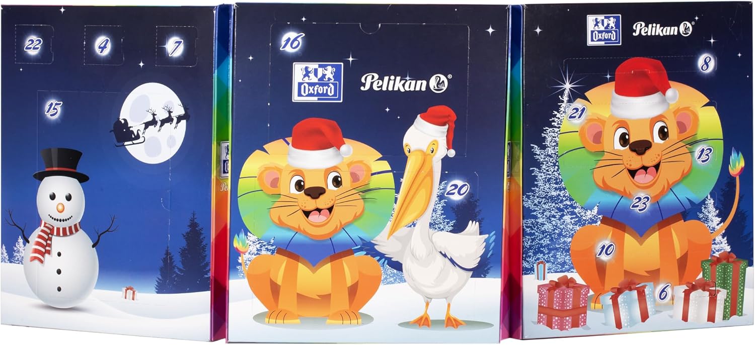 Oxford Gift Selection - Calendario de Adviento 2025, Set de papelería Oxford y Pelikan
